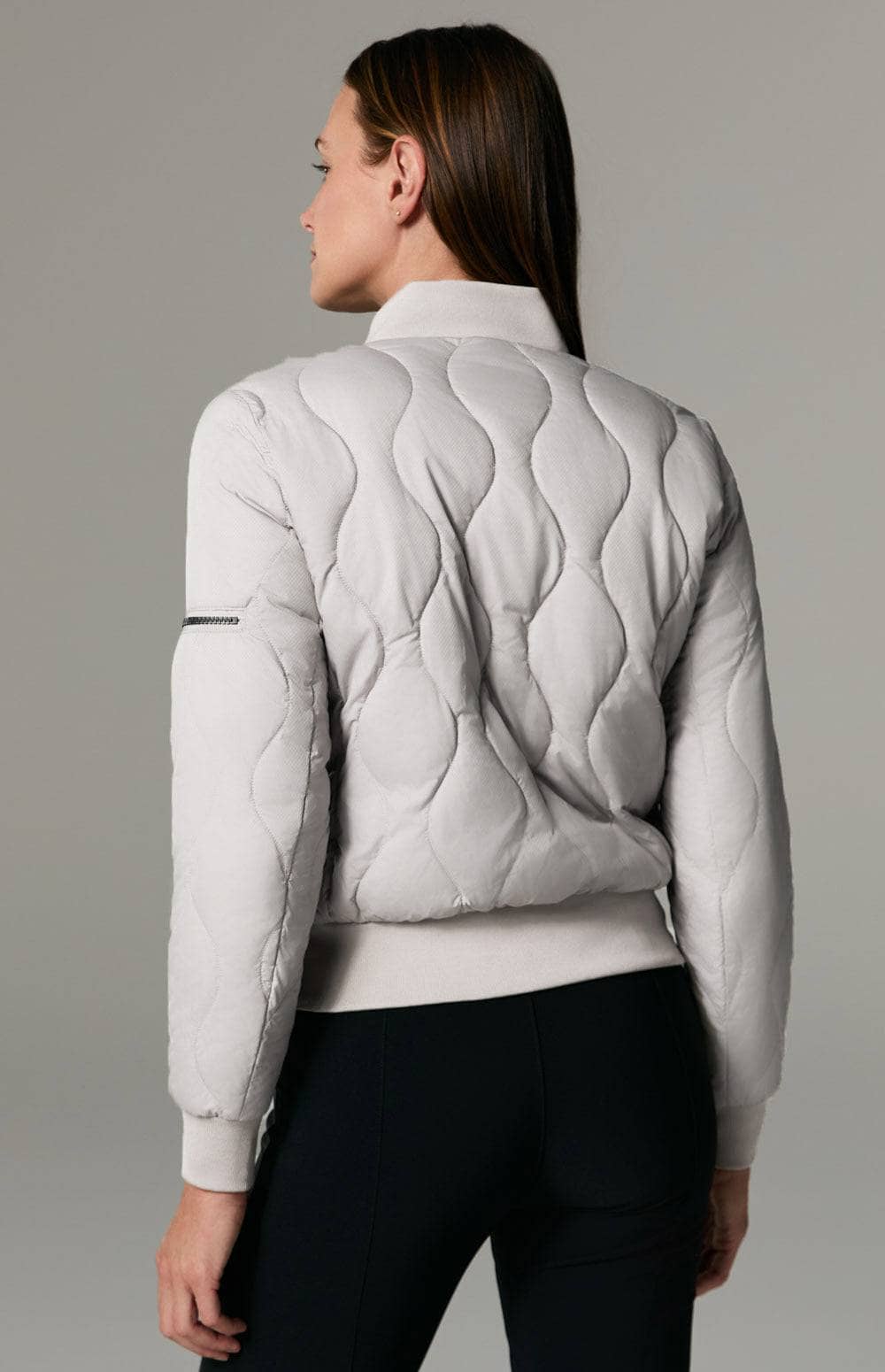 Metro Bomber Jacket by Alp N Rock, Women's Silver Bomber Jacket With Quilting