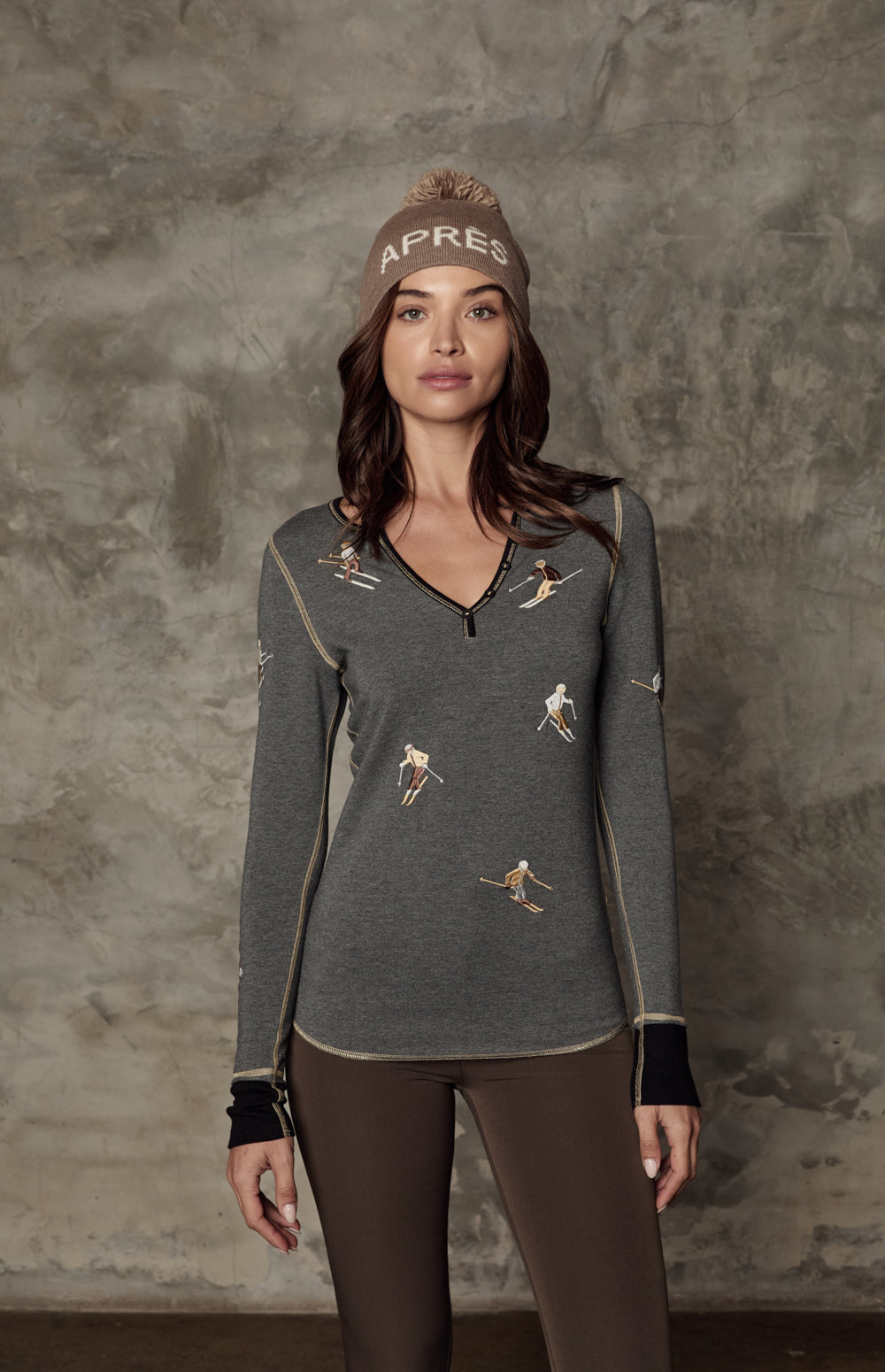 SLOPE II HENLEY SHIRT I HEATHGREY/GOLD ALP N ROCK SLOPE II HENLEY SHIRT I HEATHGREY/GOLD