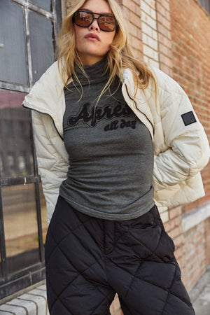 Apres All Day Mock Neck Heather Grey