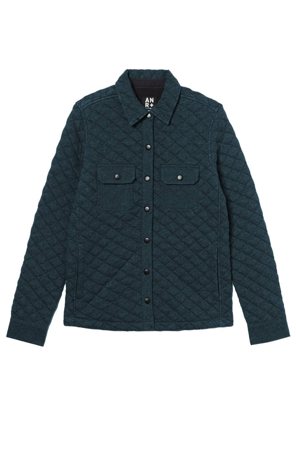 Cambria Shirt Jacket by Alp N Rock, Women's Heather Blue Shirt Jacket with Quilting and Patch Pockets