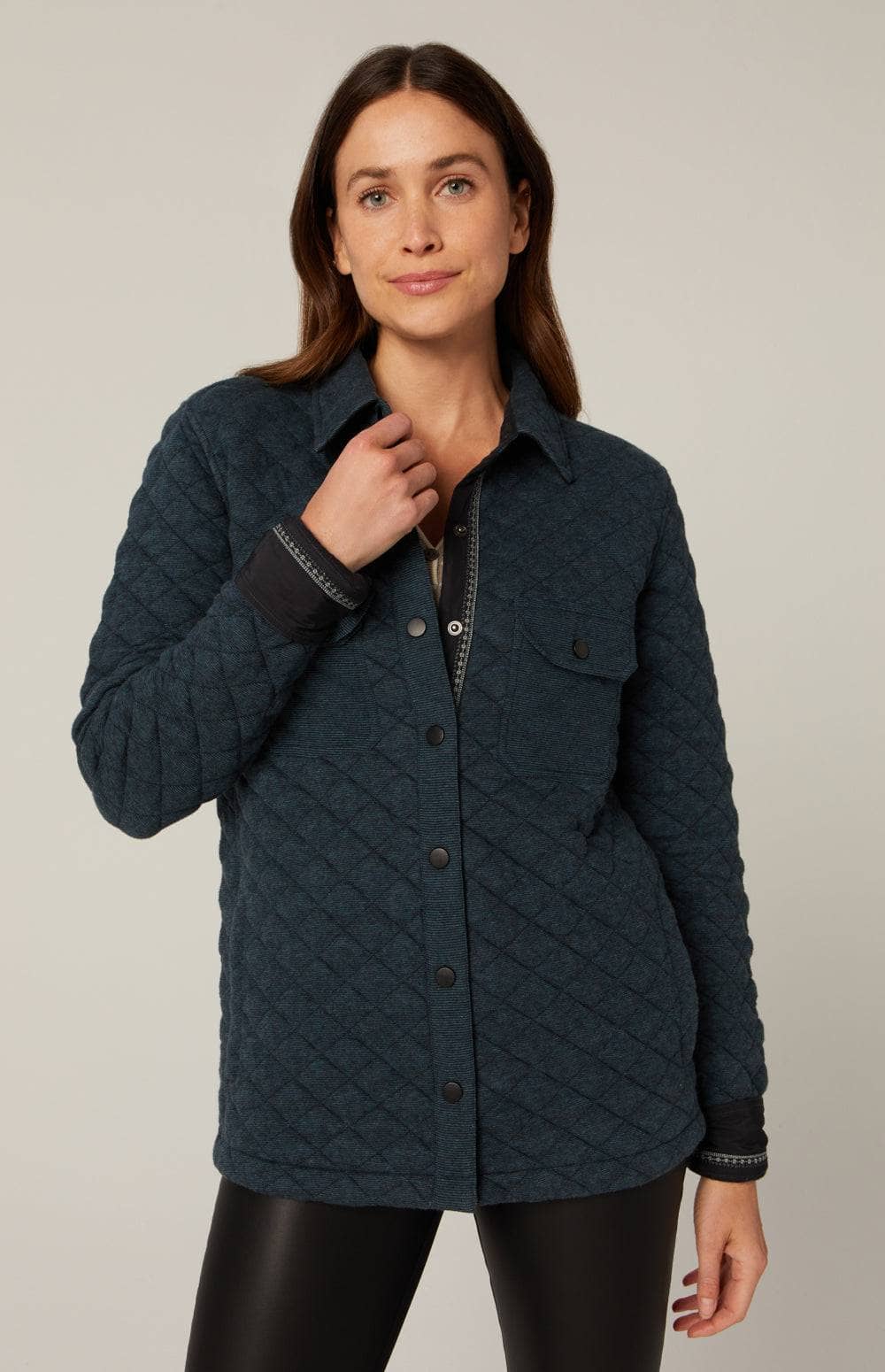 Cambria Shirt Jacket | ANR | Jackets - Womens Qulited Shirt  Alp N Rock Tops Cambria Shirt Jacket | Heather Blue