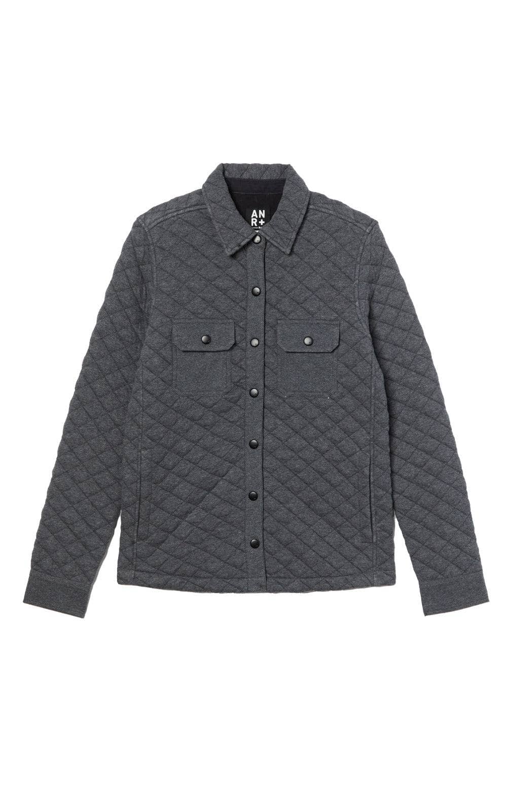 Cambria Shirt Jacket by Alp N Rock, Women's Heather Grey Shirt Jacket with Quilting and Patch Pockets