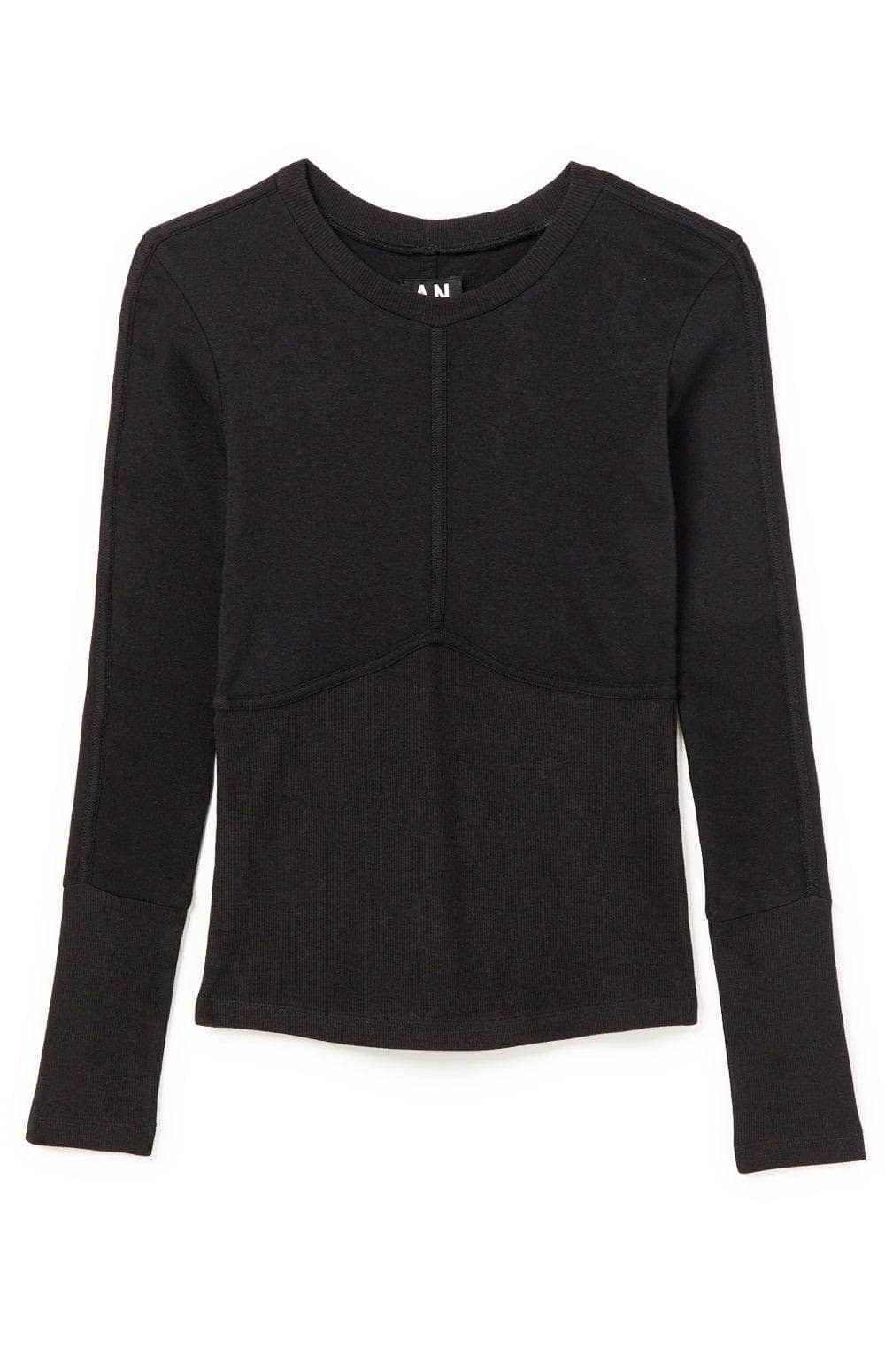 Delaney Knit Top by Alp N Rock, Women's Black Kint Top with Stitching Detail at Chest