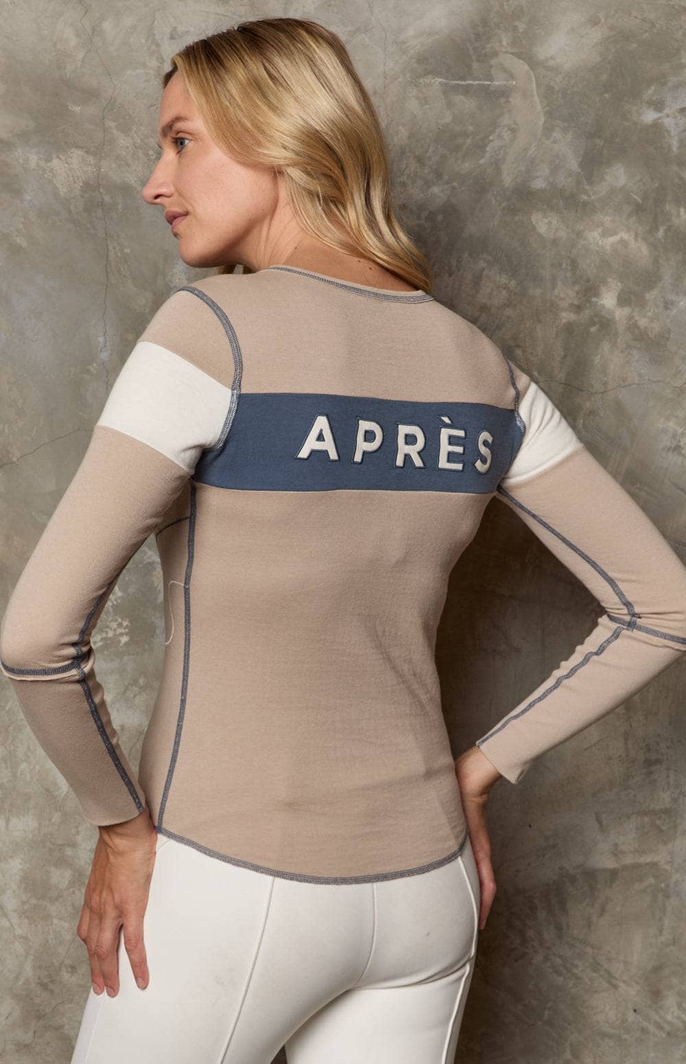 Retro Apres Crew | ANR | Tops - Womens Ski Apres Henley  Alp N Rock Tops Retro Apres Crew | Stone