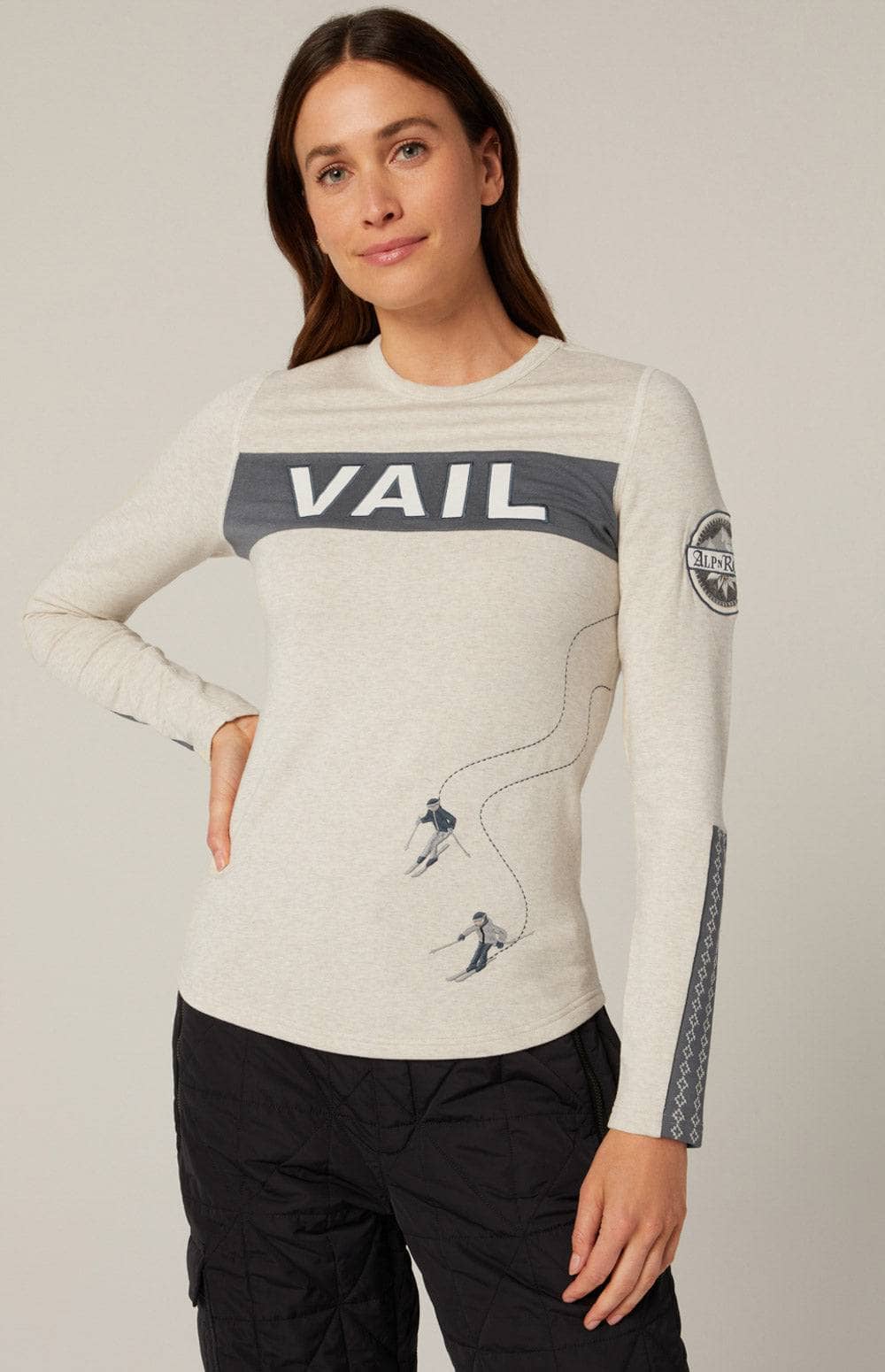 Vail Ski Crew | ANR | Tops - Womens Ski Henley  Alp N Rock Tops Vail Ski Crew | Heather Ivory