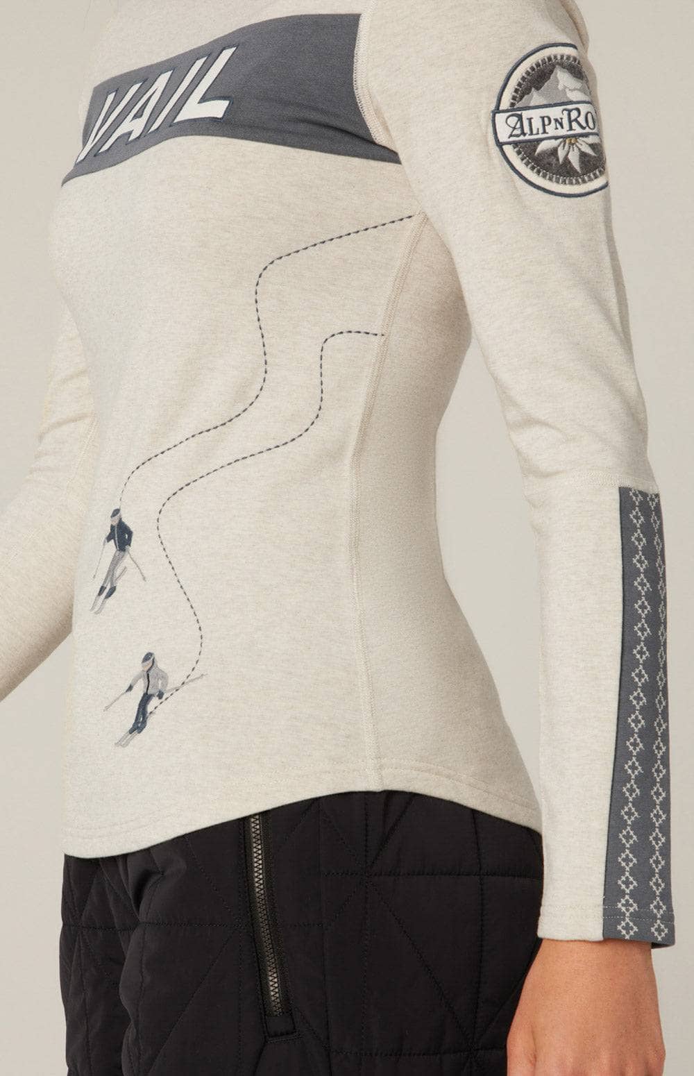 Vail Ski Crew | ANR | Tops - Womens Ski Henley  Alp N Rock Tops Vail Ski Crew | Heather Ivory