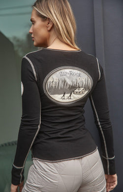 Alp N Rock Womens Henley Shirt Nelia Henley | Black