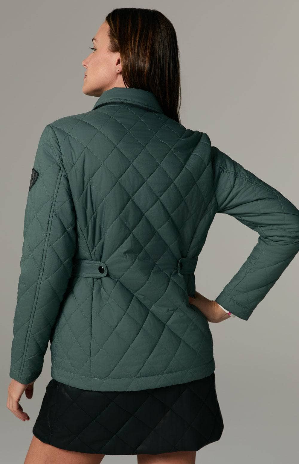 Field Jacket by Alp N Rock, Women's Green Field Jacket with Quilting and Front Patch Pockets