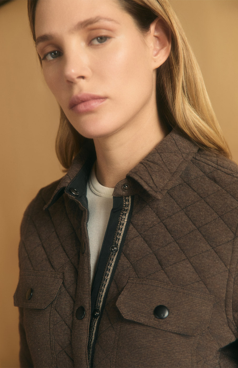 Alp N Rock Cambria Jacket, heather brown quilted shirt jacket for women