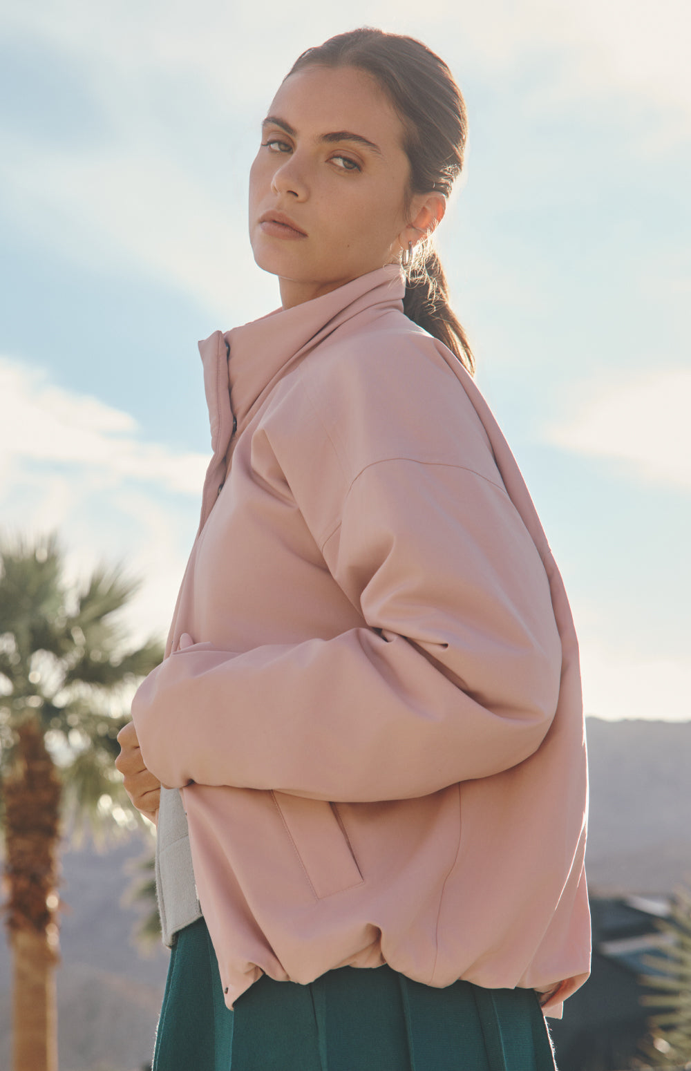 Alp N Rock Catalina Jacket, lightweight pink jacket for women with high neck and slant pockets