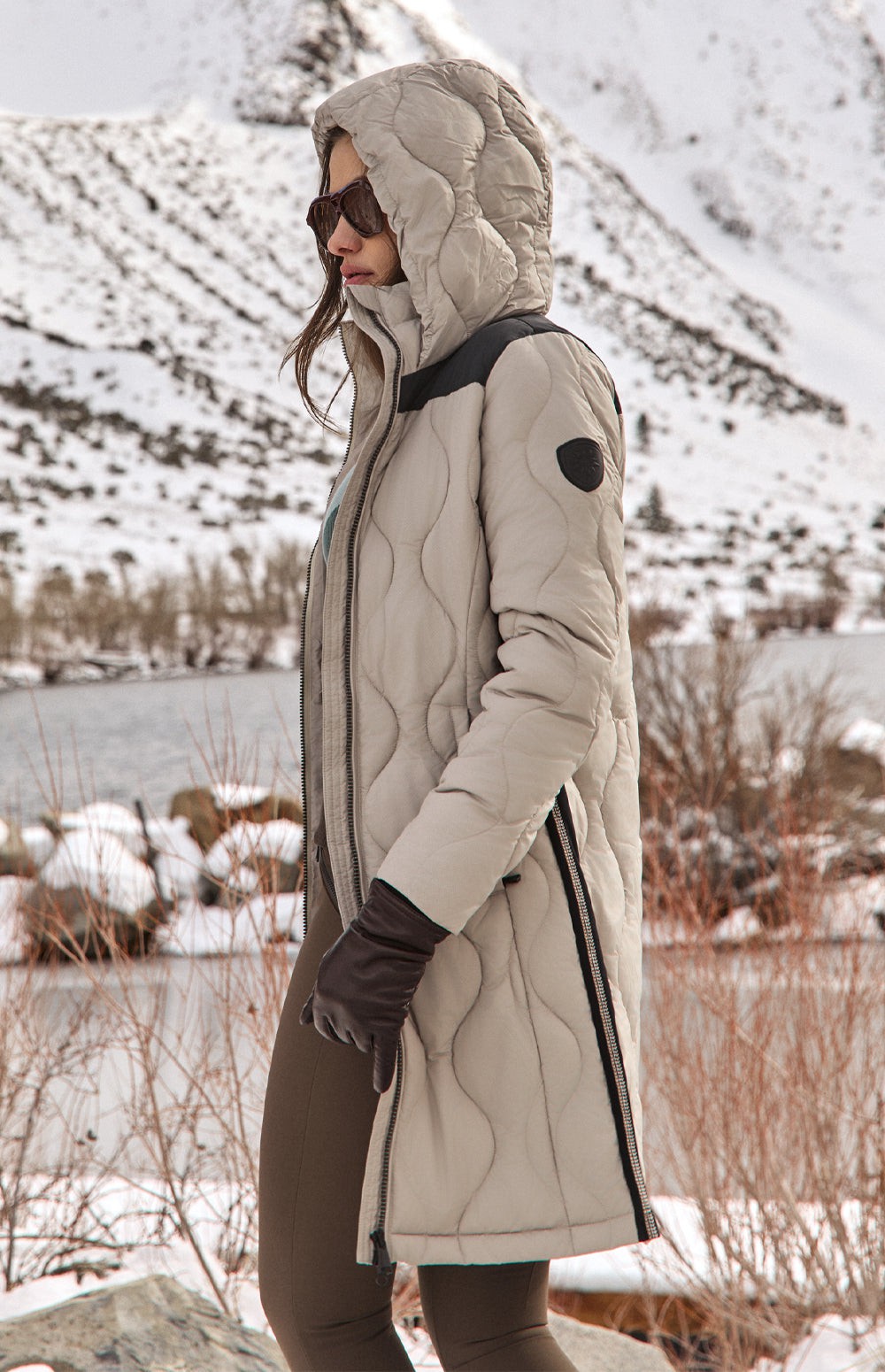 Chamonix Long Puffer Jacket, Stone | Alp N Rock Alp N Rock Womens Outerwear Chamonix Long Jacket | Stone