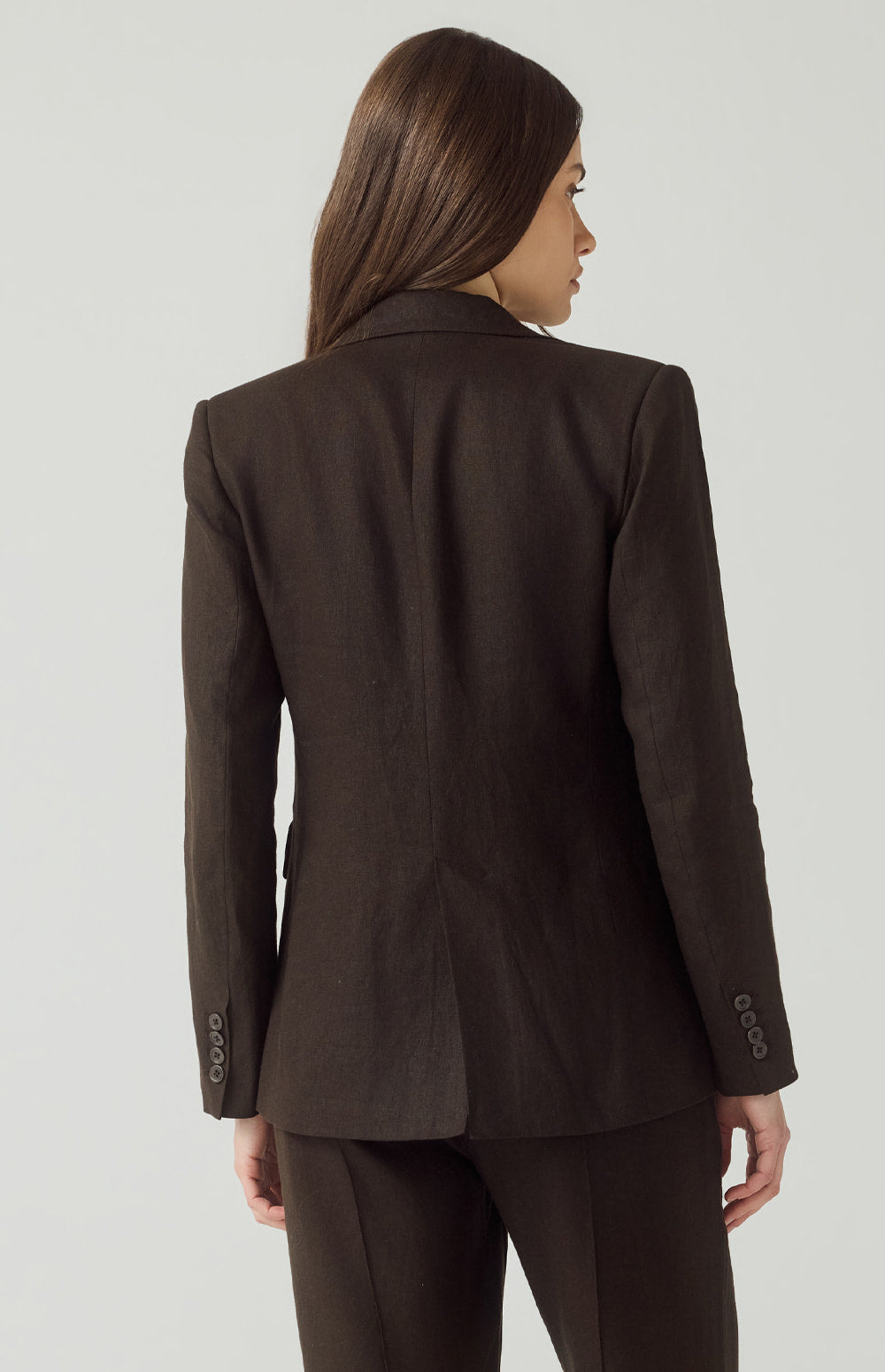 Alp N Rock Emerson Blazer, dark brown linen blazer for women