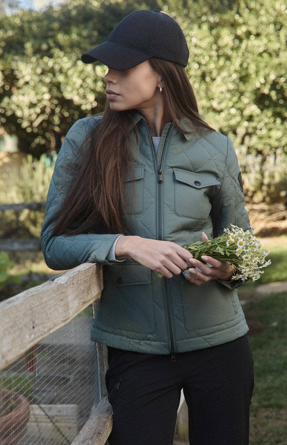 Alp N Rock Field Jacket, Women's Green Quilted Field Jacket with Patch Pockets