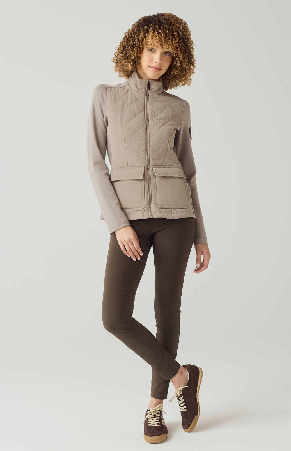 Alp N Rock Kara Jacket, beige hybrid jacket for women with front patch pockets