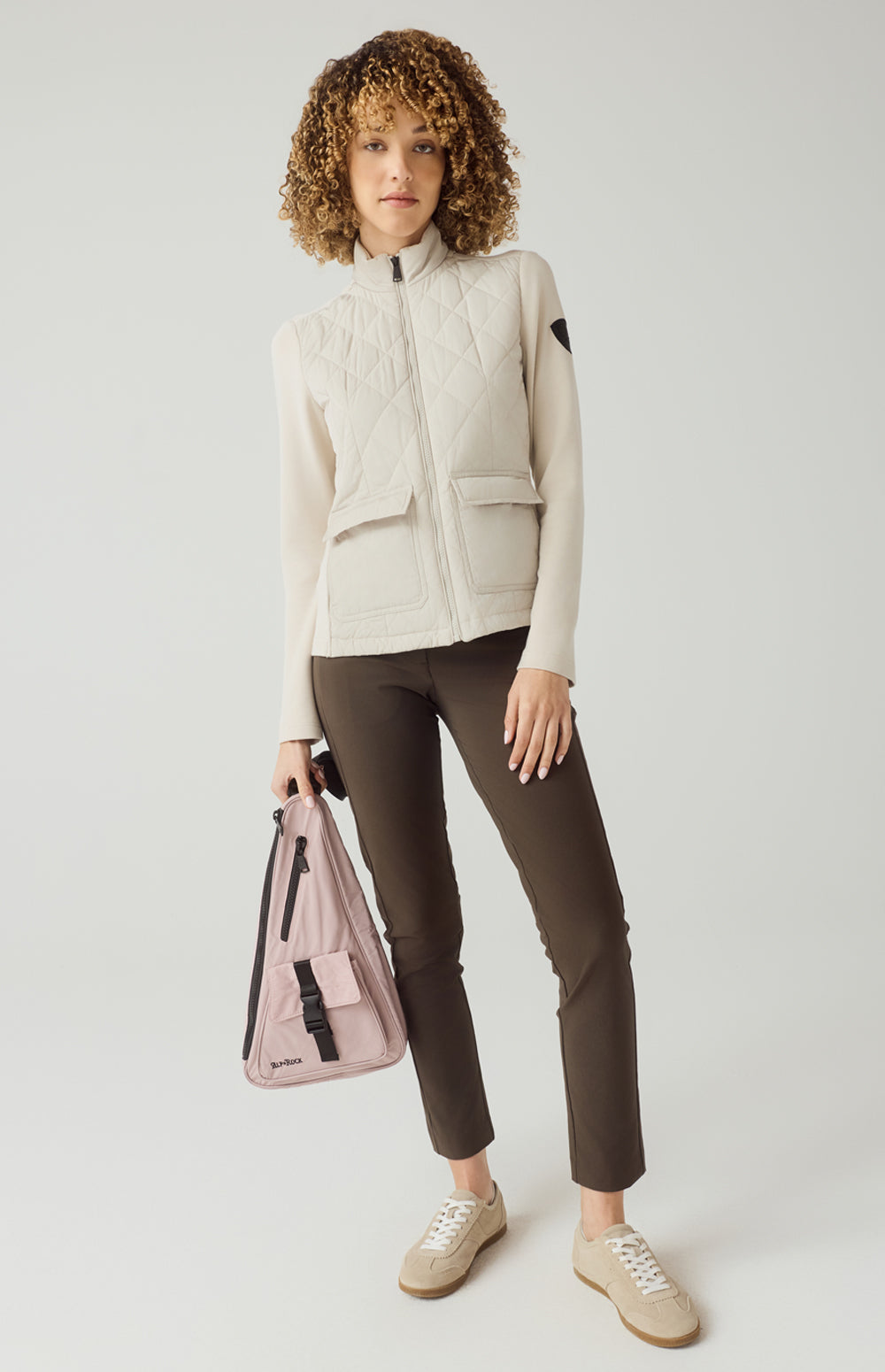 Alp N Rock Kara Jacket, light beige hybrid jacket for women with front patch pockets