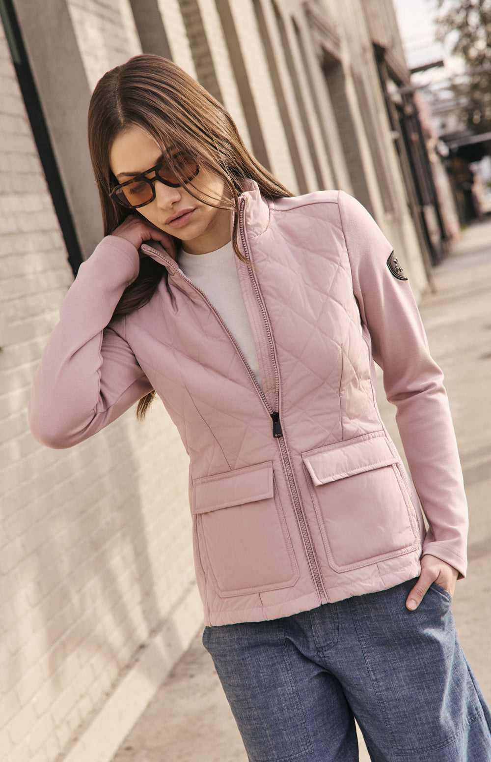 Alp N Rock Kara Jacket, pink hybrid jacket for women with front patch pockets