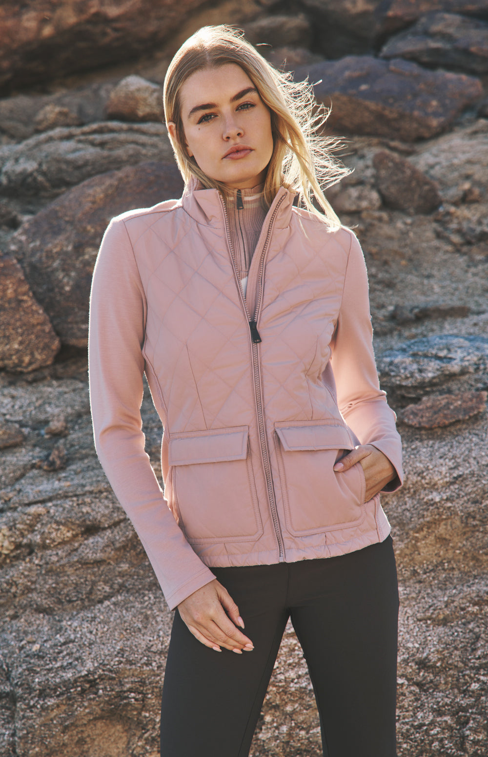 Kara Hybrid Jacket, Rose | Alp N Rock Alp N Rock Womens Outerwear Kara Hybrid Jacket | Rose