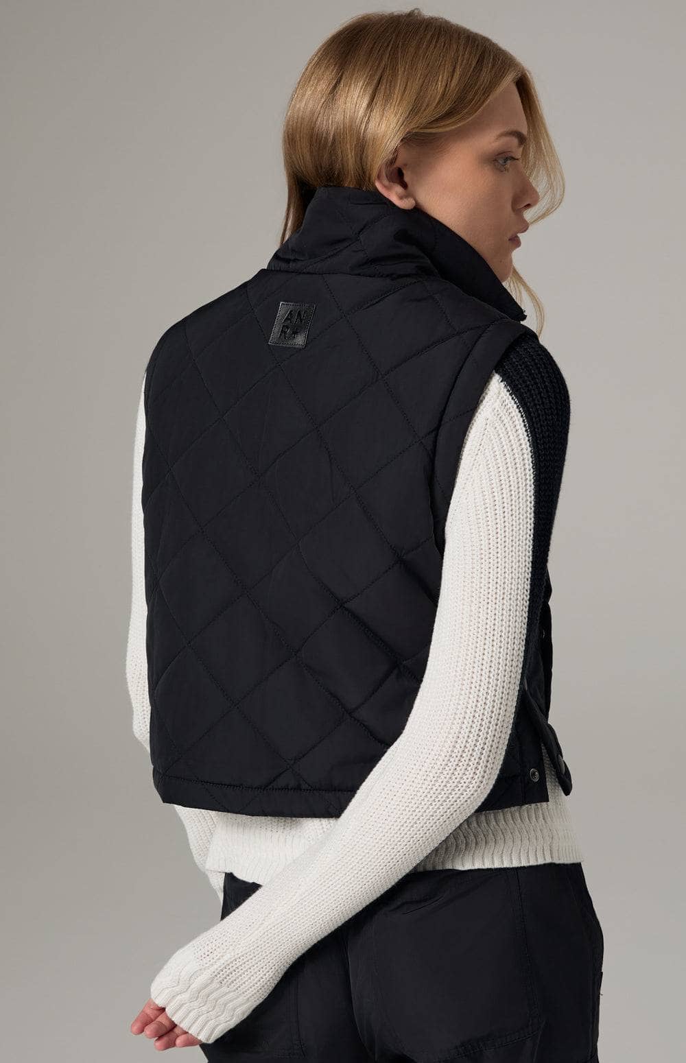 Alp N Rock Lucerne Vest, Women's Black Quilted Cropped Vest with Pockets and Snap Closure at the Sides