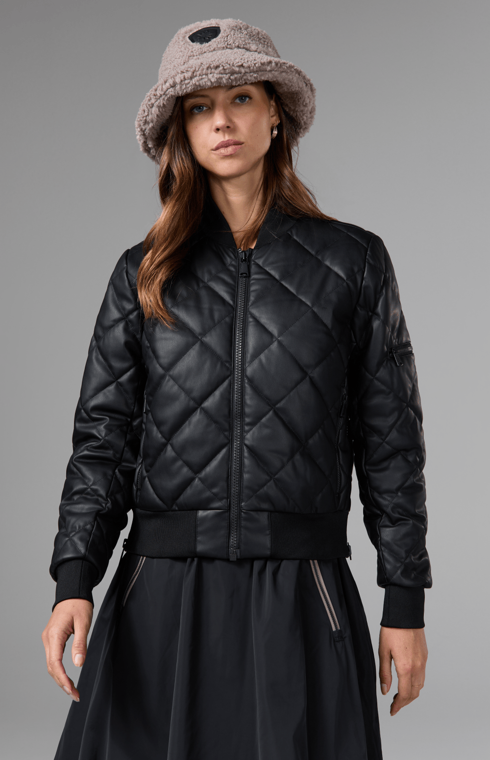 Metro Faux Leather Bomber Jacket, Black | Alp N Rock Alp N Rock Womens Outerwear Metro Faux Leather Bomber Jacket | Black