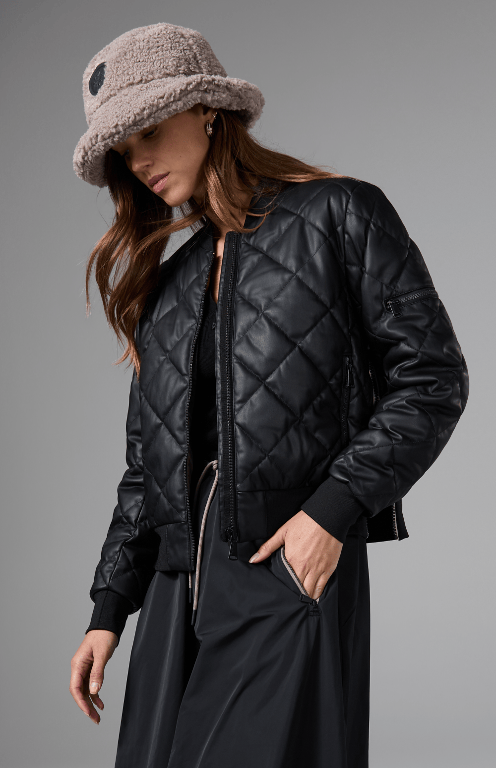 Metro Faux Leather Bomber Jacket, Black | Alp N Rock Alp N Rock Womens Outerwear Metro Faux Leather Bomber Jacket | Black