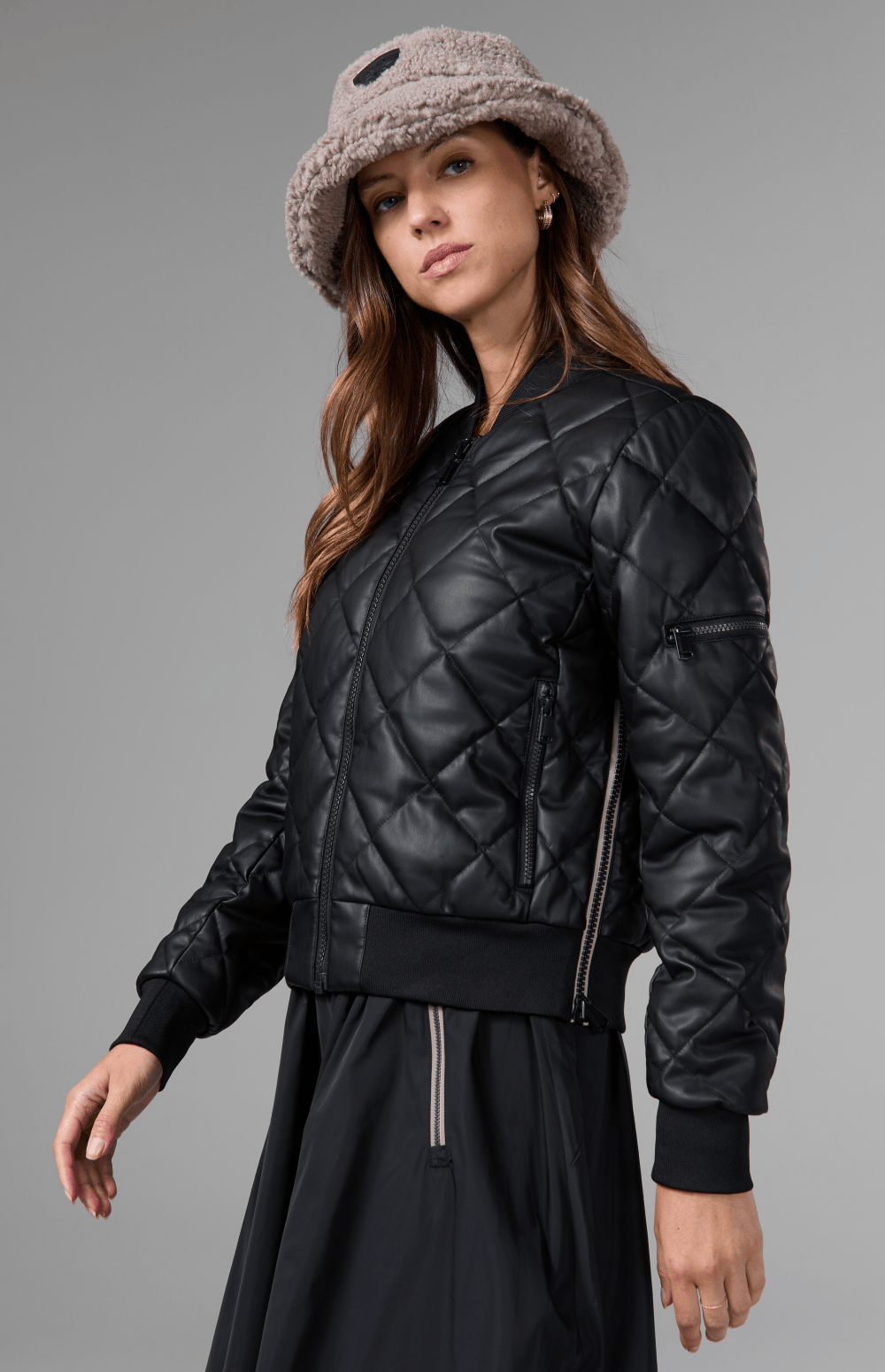 Metro Faux Leather Bomber Jacket, Black | Alp N Rock Alp N Rock Womens Outerwear Metro Faux Leather Bomber Jacket | Black