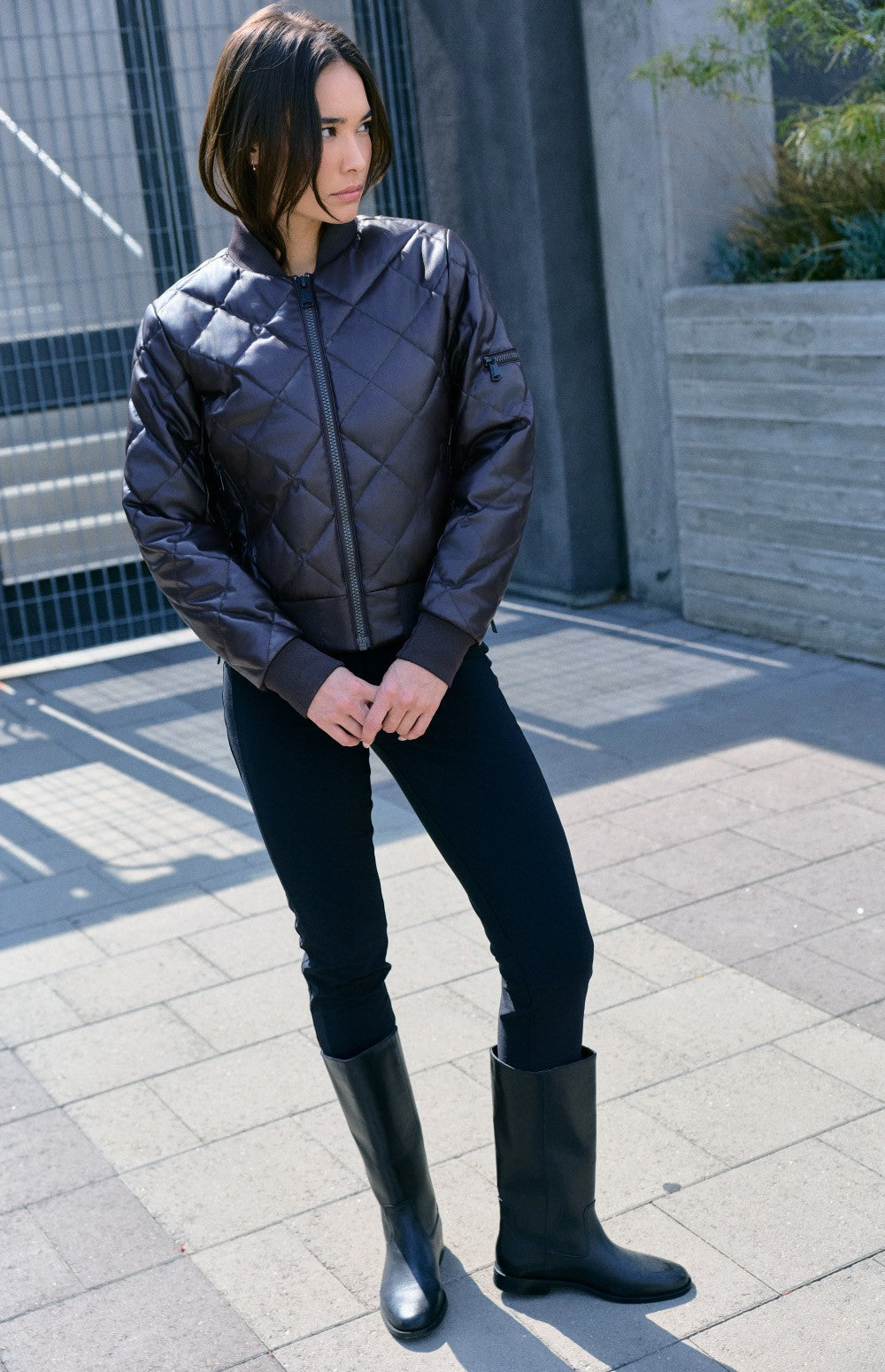 Alp N Rock Catalina Jacket, dark red jacket for women with high neck and slant pockets