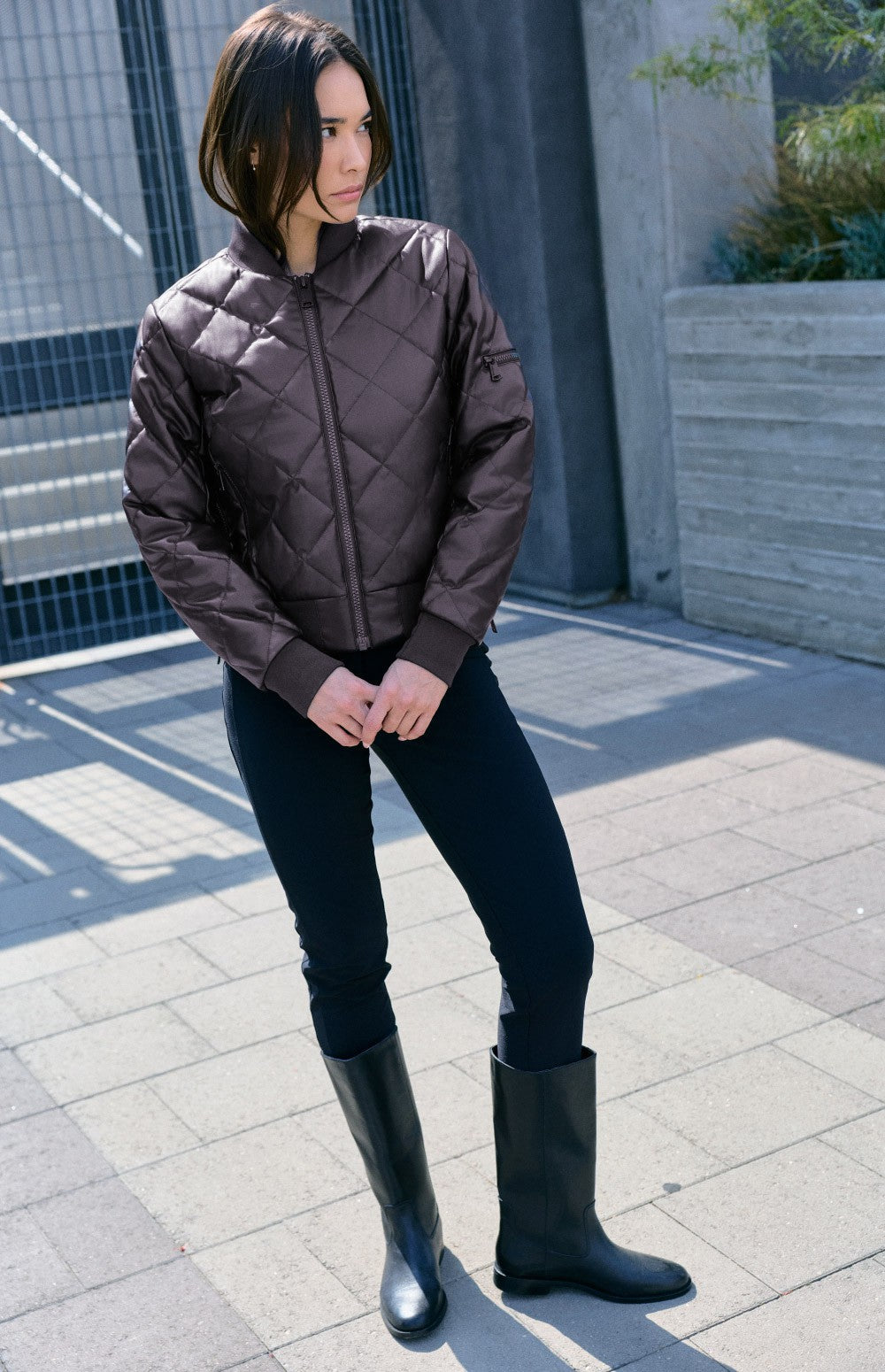 Metro Faux Leather Bomber Jacket, Cabernet | Alp N Rock Alp N Rock Womens Outerwear Metro Faux Leather Bomber Jacket | Cabernet