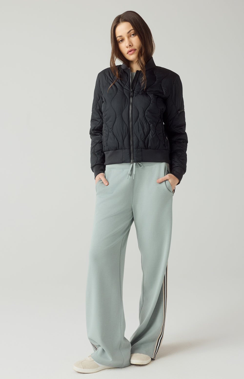 Alp N Rock Metro Jacket, black quilted bomber jacket for women