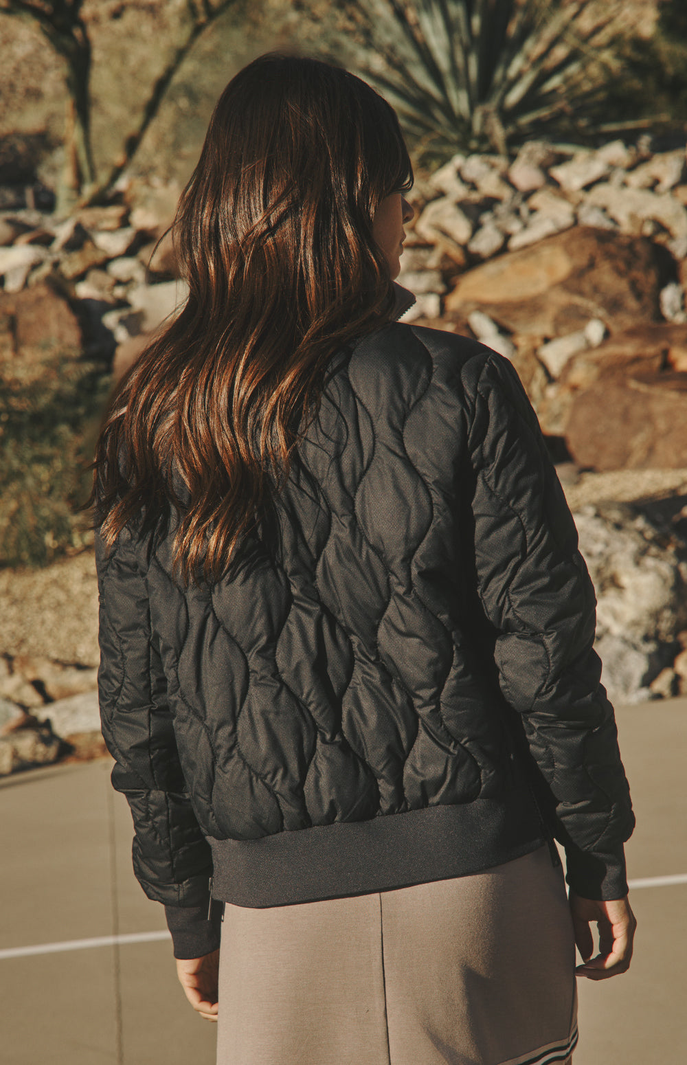 Alp N Rock Metro Jacket, black quilted bomber jacket for women