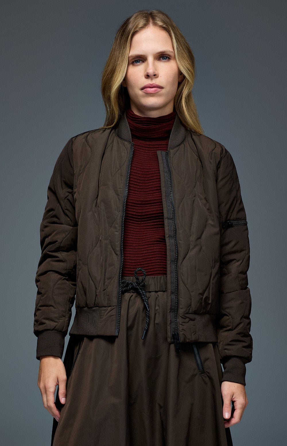 Metro II Bomber Jacket, Coffee | Alp N Rock Alp N Rock Womens Outerwear Metro II Bomber Jacket | Coffee