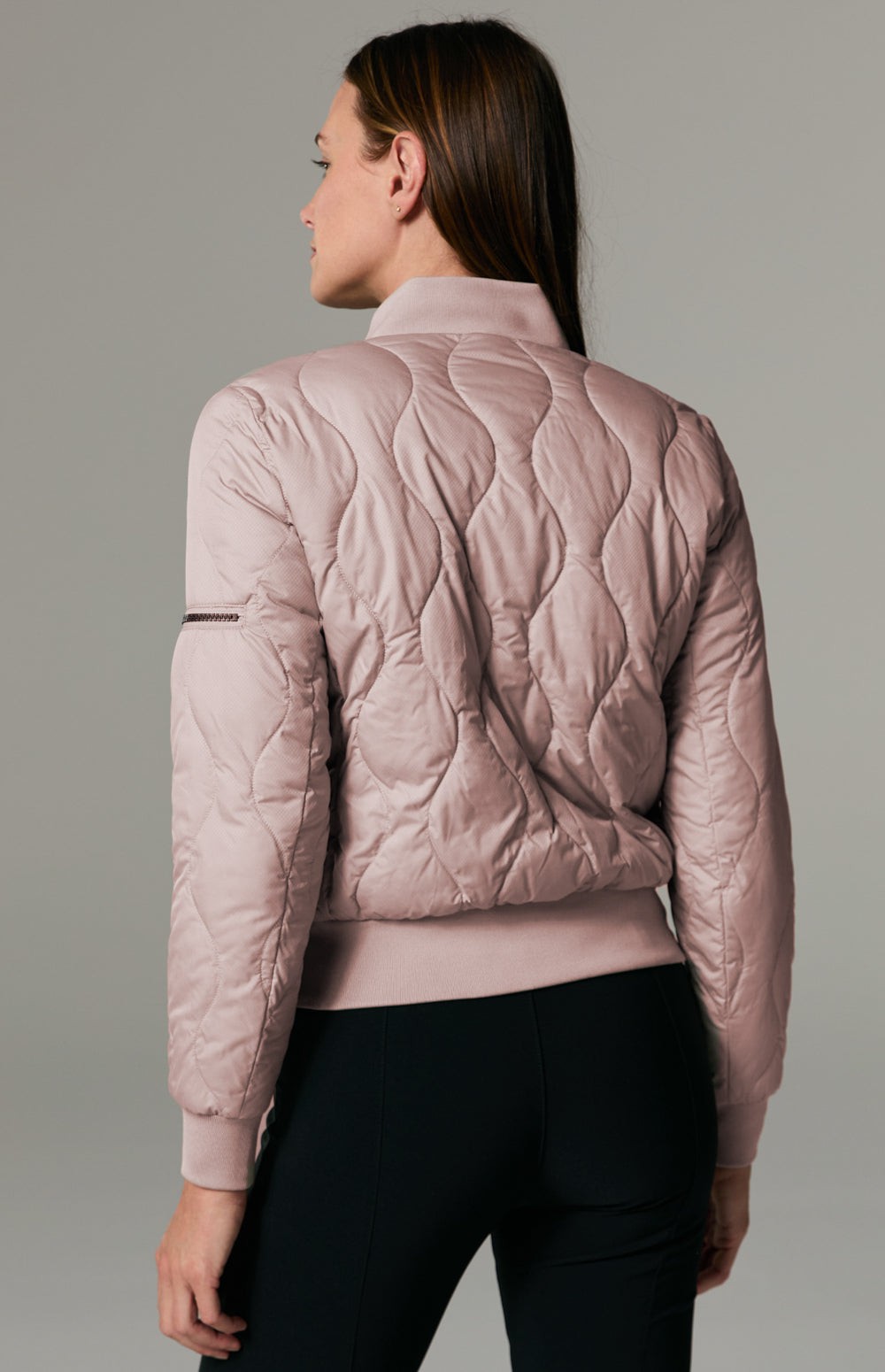 Alp N Rock Metro Bomber Jacket, rose pink quilted bomber jacket for women