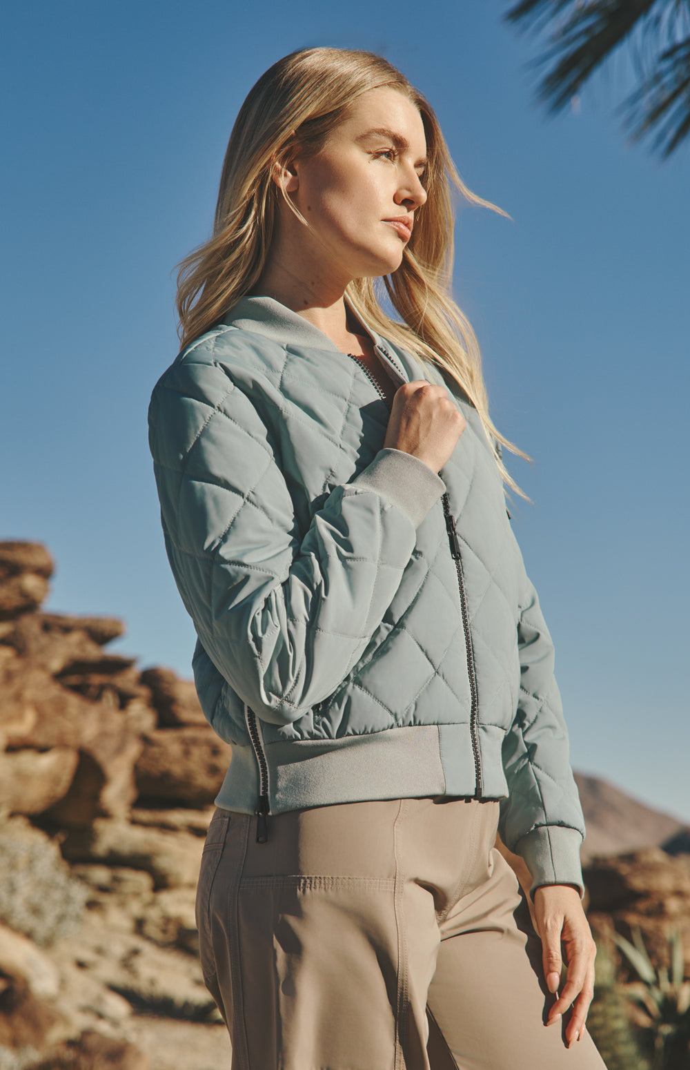 Metro ii Bomber Jacket, Silver Blue | Alp N Rock Alp N Rock Womens Outerwear Metro II Bomber Jacket | Silver Blue