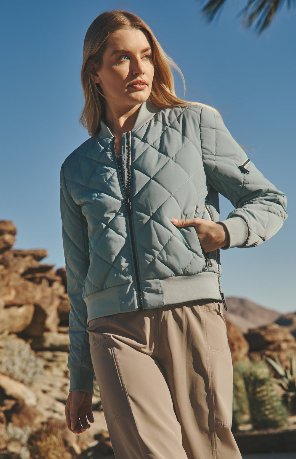 Metro ii Bomber Jacket, Silver Blue | Alp N Rock Alp N Rock Womens Outerwear Metro II Bomber Jacket | Silver Blue