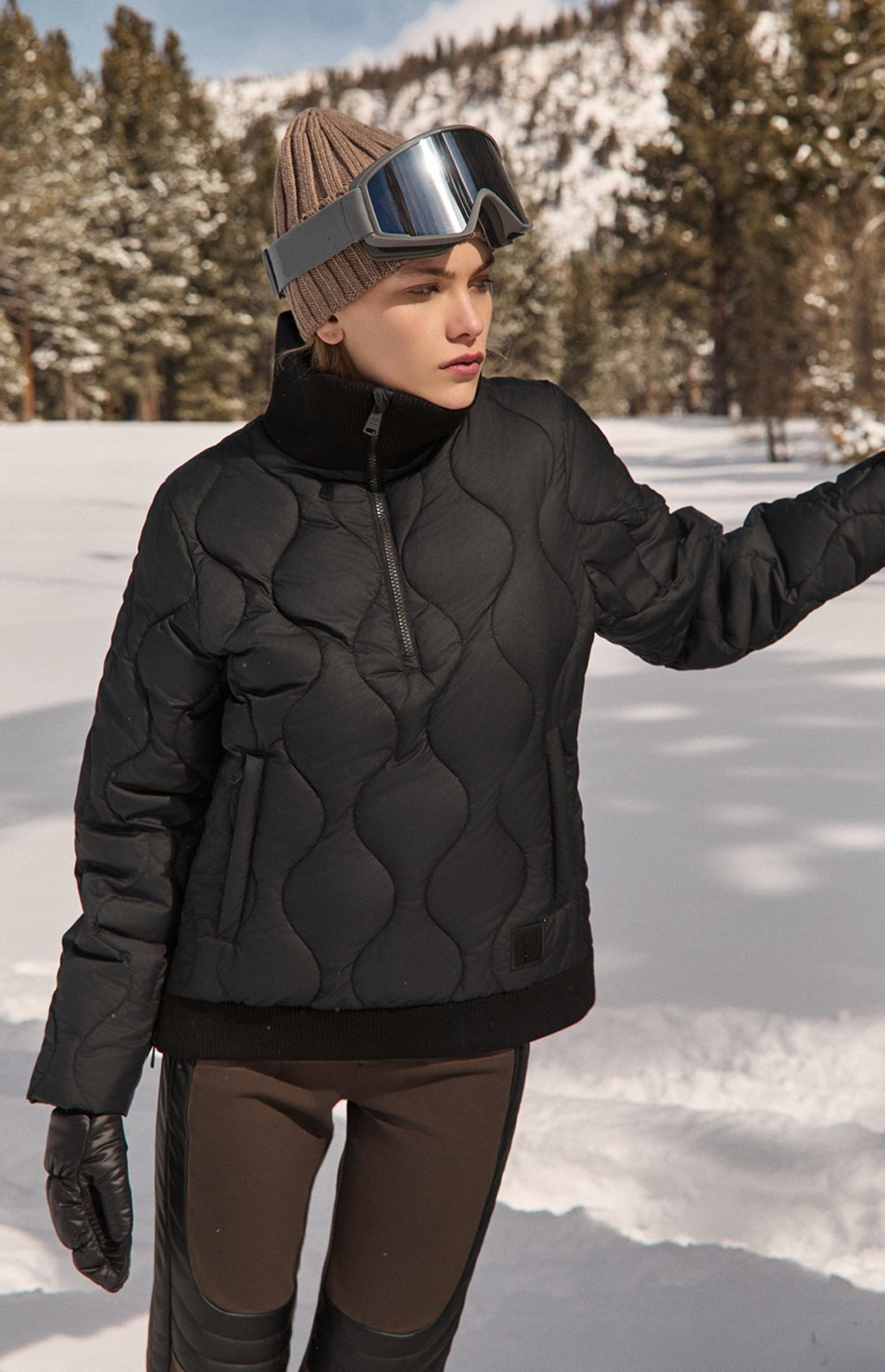 Nelly Funnel Neck Pullover Jacket, Black | Alp N Rock Alp N Rock Womens Outerwear Nelly 1/2 Zip Pullover Jacket | Black