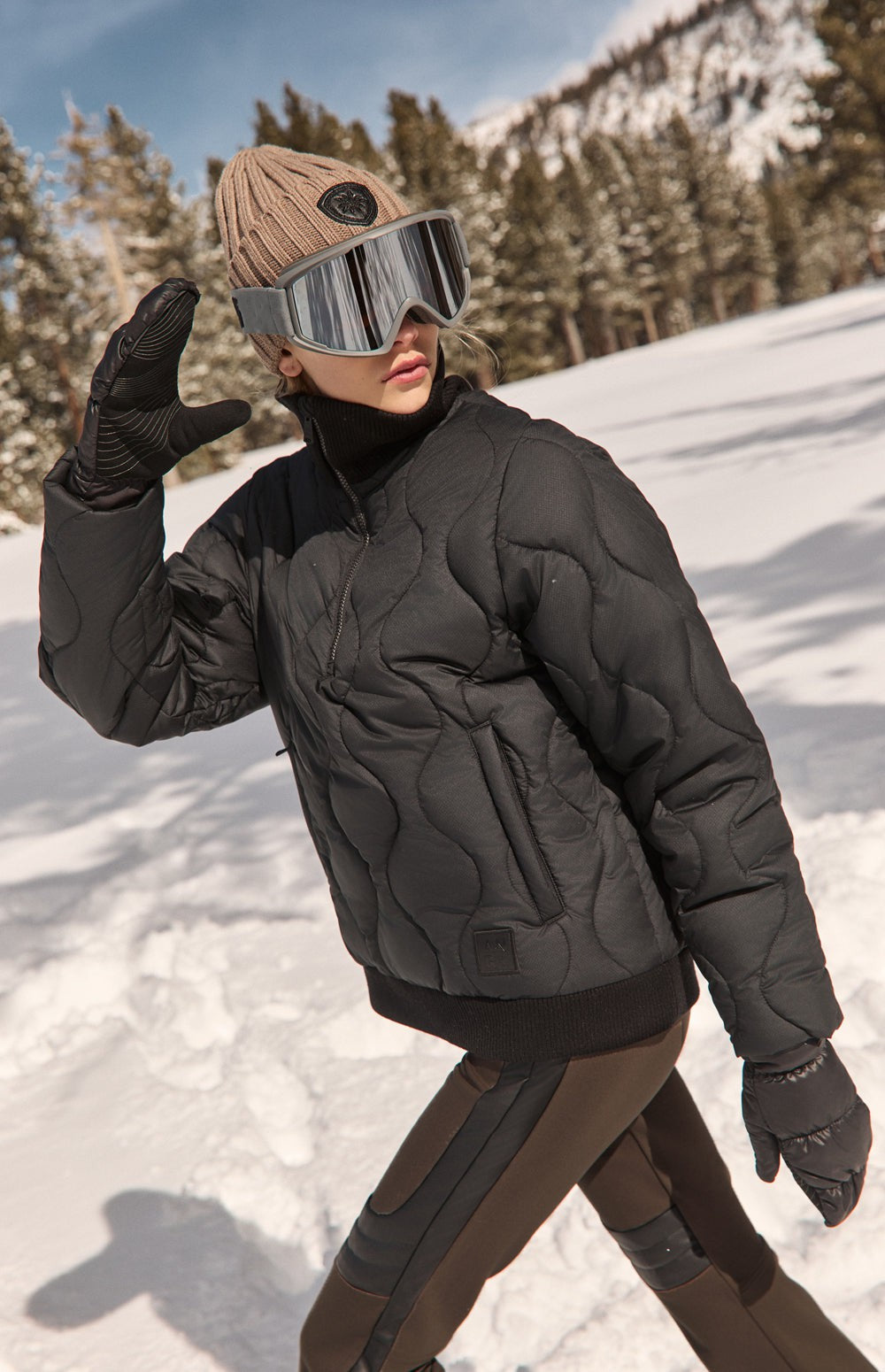 Nelly Funnel Neck Pullover Jacket, Black | Alp N Rock Alp N Rock Womens Outerwear Nelly 1/2 Zip Pullover Jacket | Black