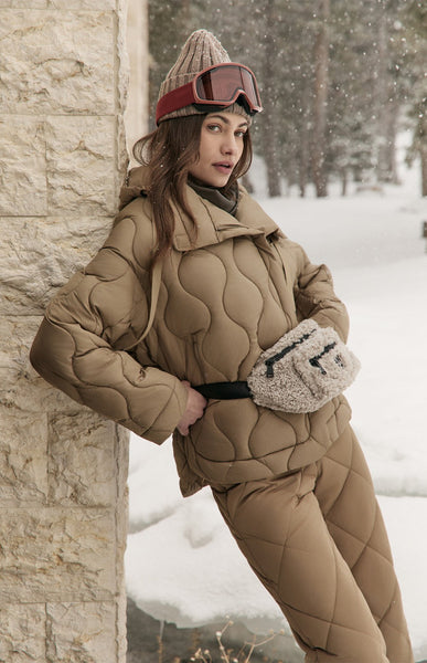 Nori Quilted Jacket, Dark Khaki | Alp N Rock
