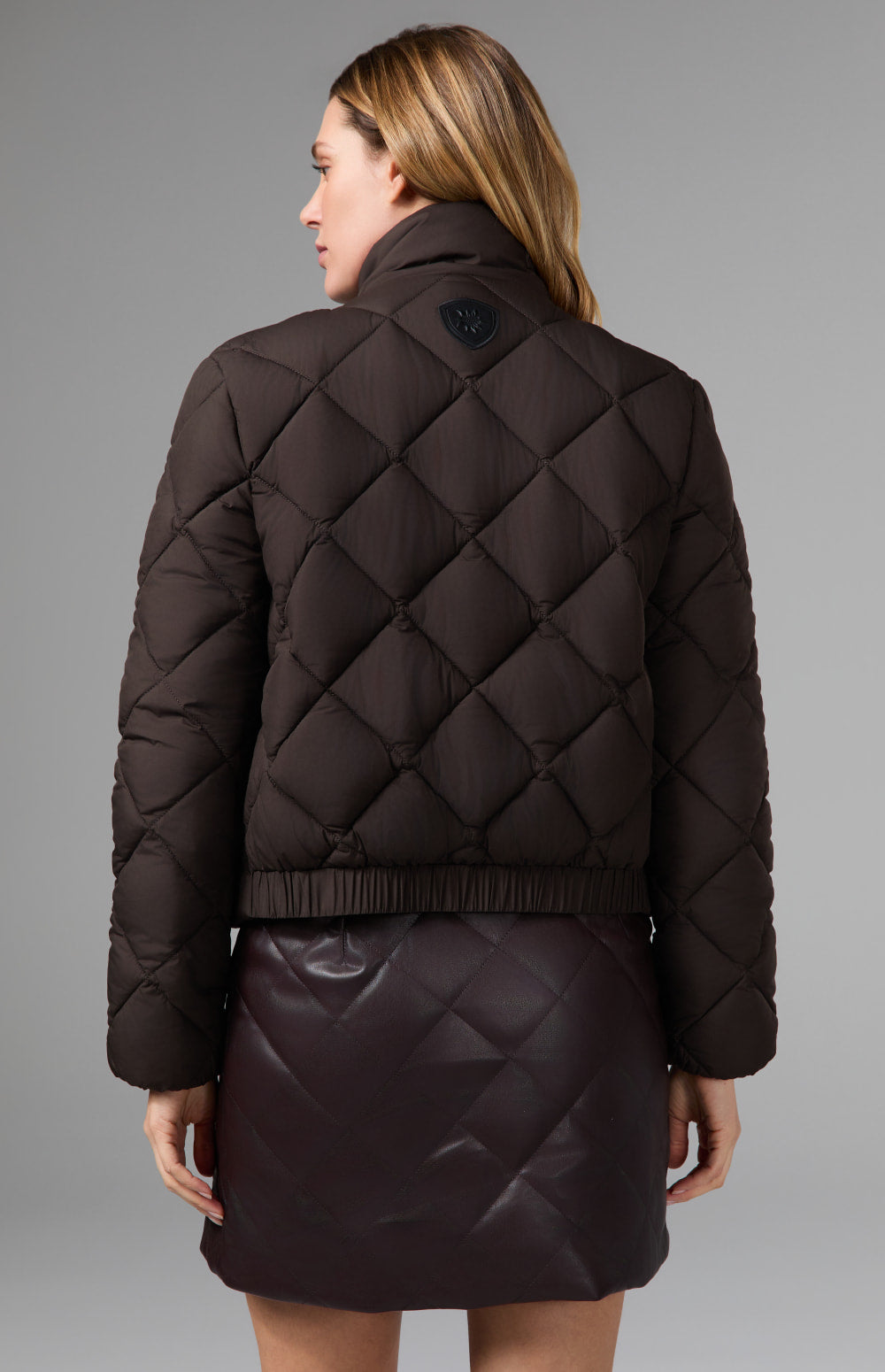 Alp N Rock Ridgewood Funnel Neck Jacket, dark brown funnel neck jacket with diamond quilting for women