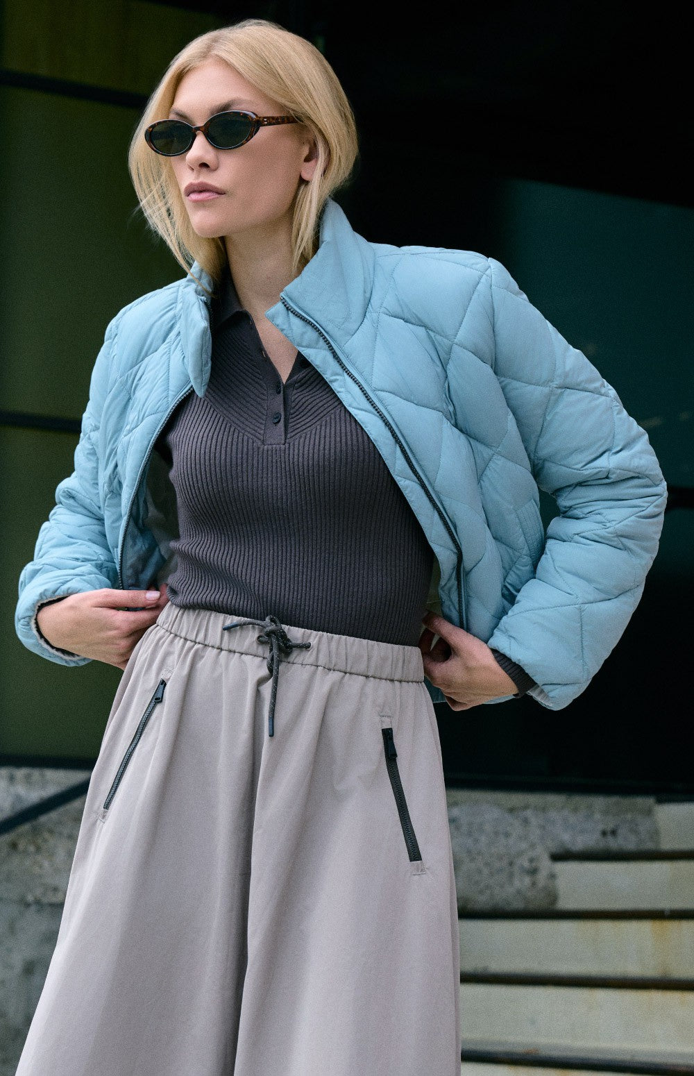 Alp N Rock Ridgewood Funnel Neck Jacket, black funnel neck jacket with diamond quilting for women