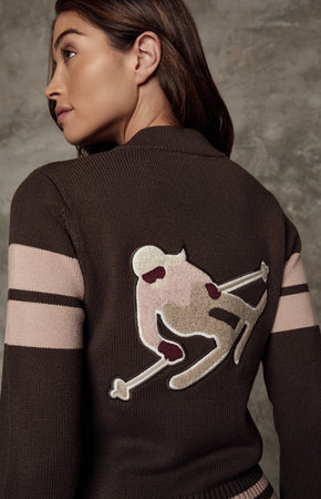 Rory Zip Front Sweater Jacket Coffee