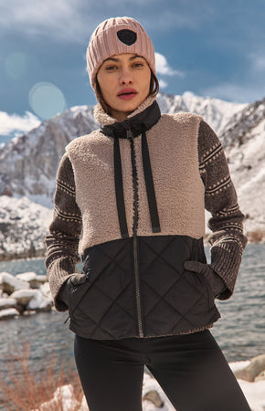 Sage Funnel Neck Zip Vest, Stone | Alp N Rock
