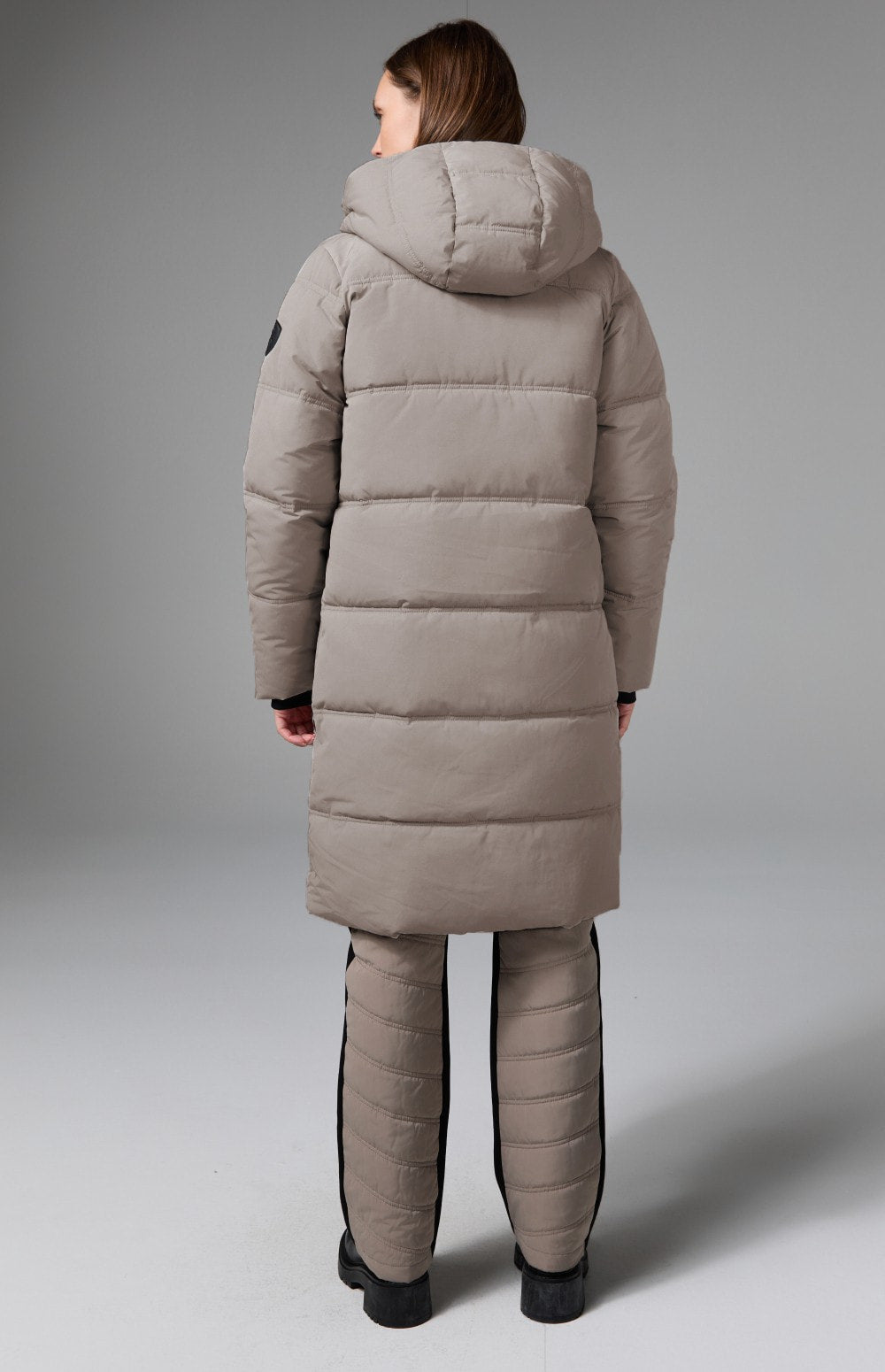 Alp N Rock Salzburg Hooded Long Jacket, taupe long hooded winter coat with quilting for women