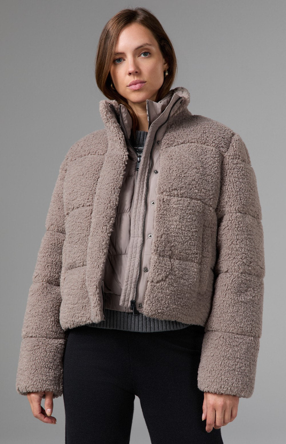 Alp N Rock Serac Shearling Jacket, women's taupe shearling winter jacket