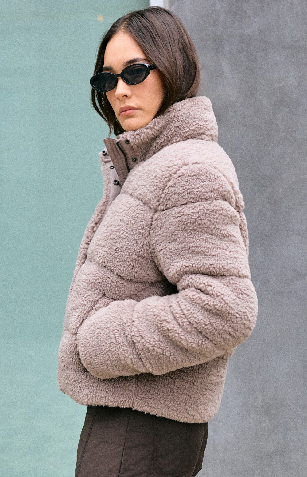 Alp N Rock Serac Shearling Jacket, women's taupe shearling winter jacket