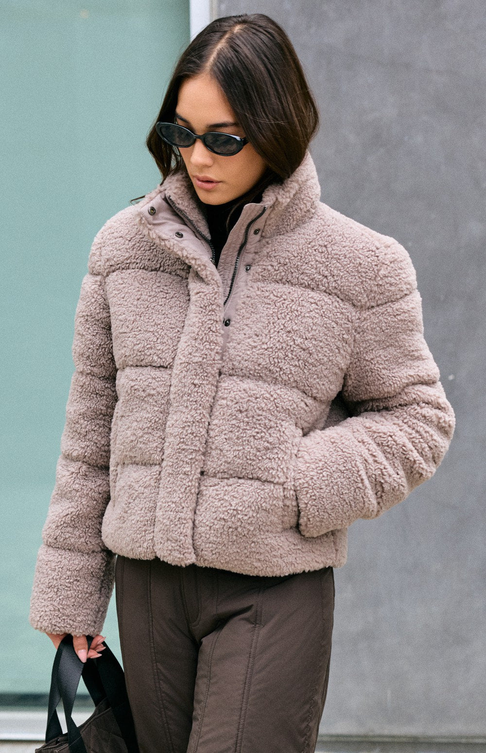 Alp N Rock Serac Shearling Jacket, women's taupe shearling winter jacket