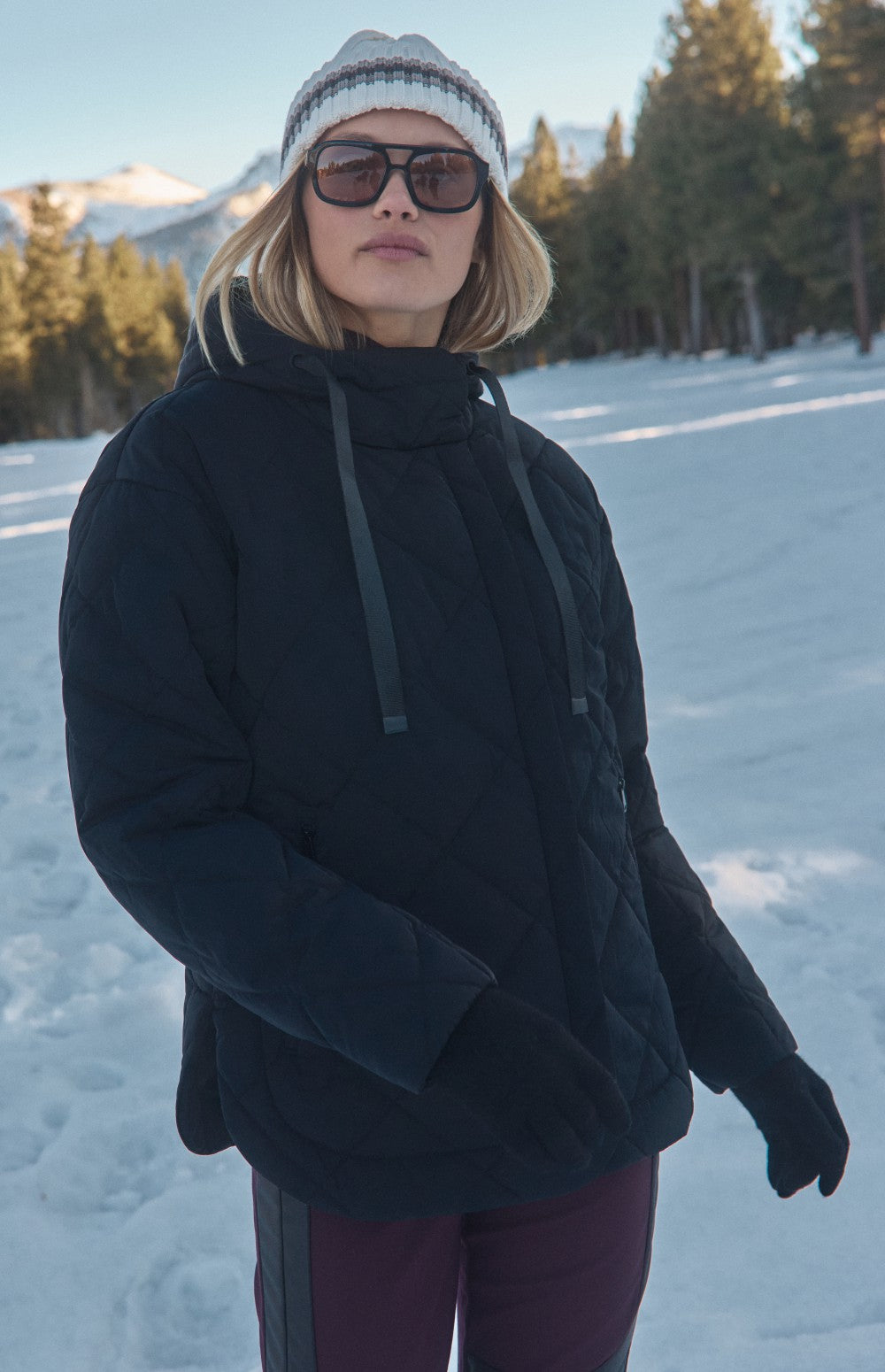 Alp N Rock Skyline Hooded Jacket, black puffer jacket with hood for women 