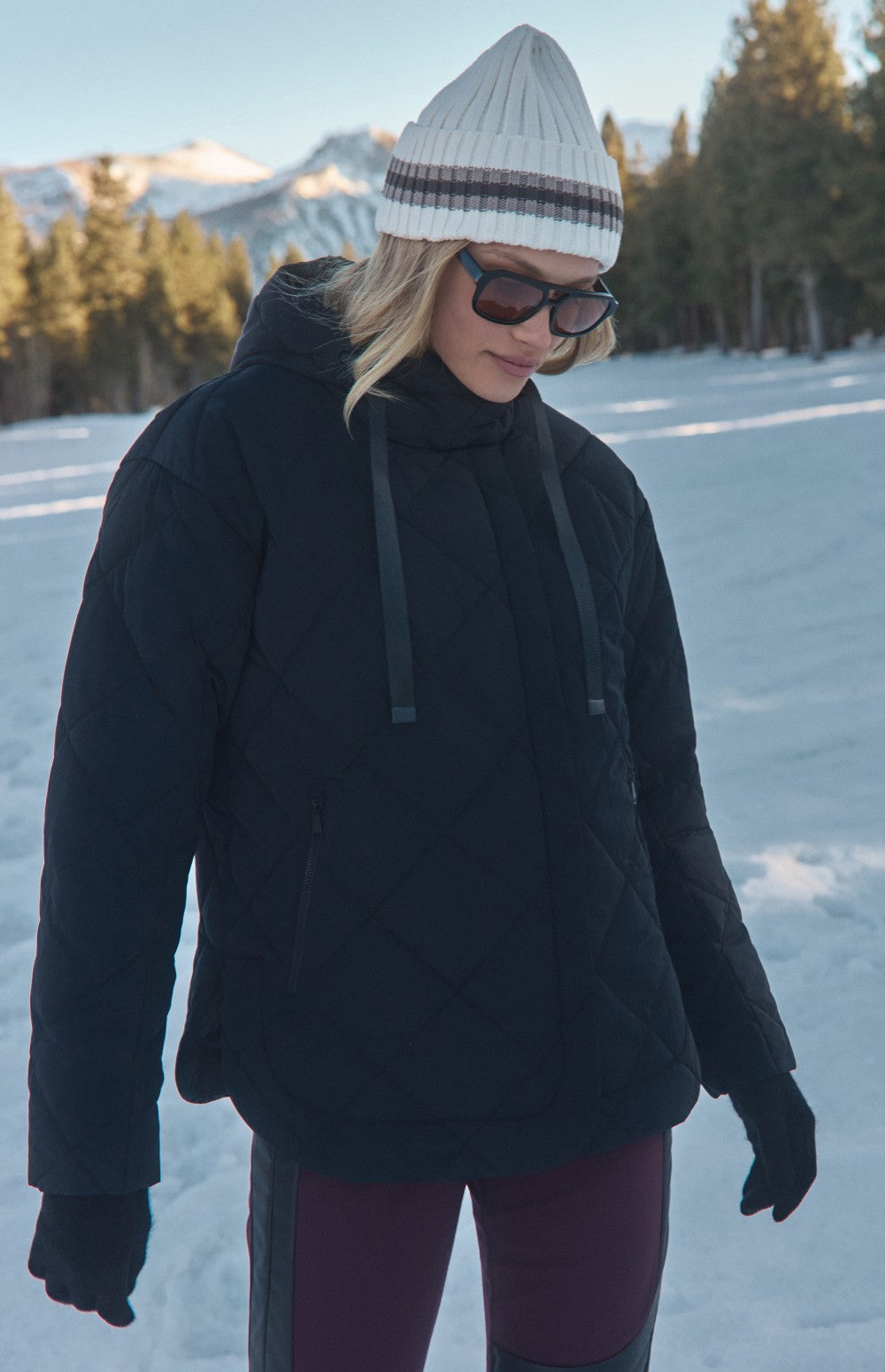 Alp N Rock Skyline Hooded Jacket, black puffer jacket with hood for women 