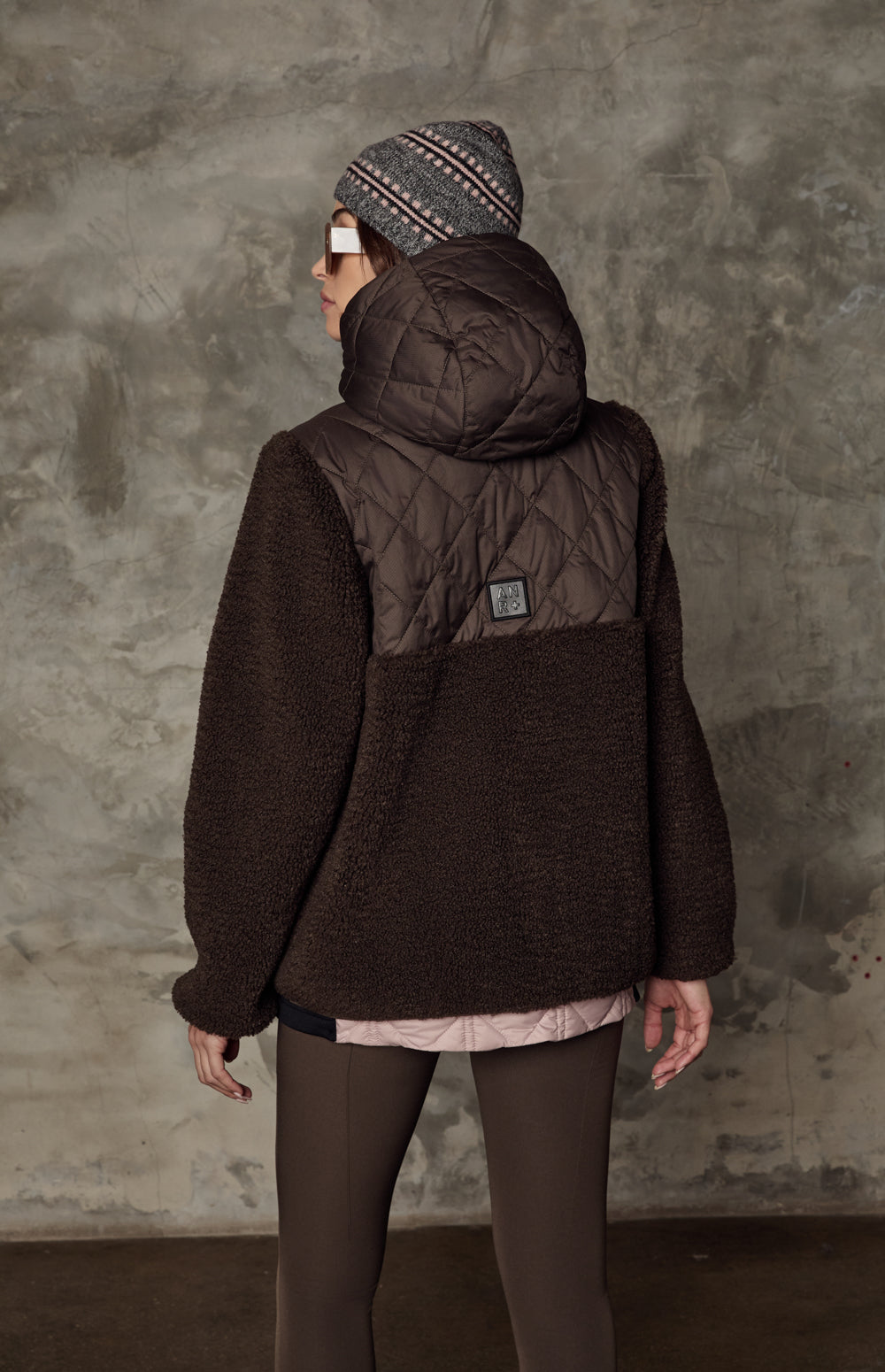 Alp N Rock Tahoe Jacket, brown shearling jacket with hood for women