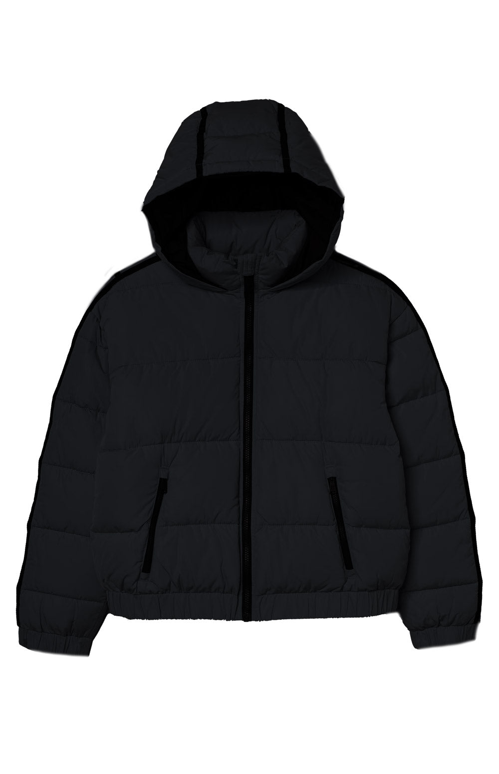 Alp N Rock Whitney Puffer Jacket, warm black puffer jacket with hood for women