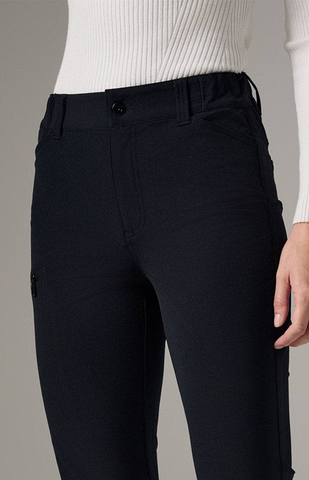 Alp N Rock Alps Techno Pant, Women's Fitted Black Pant with Zipper Pocket