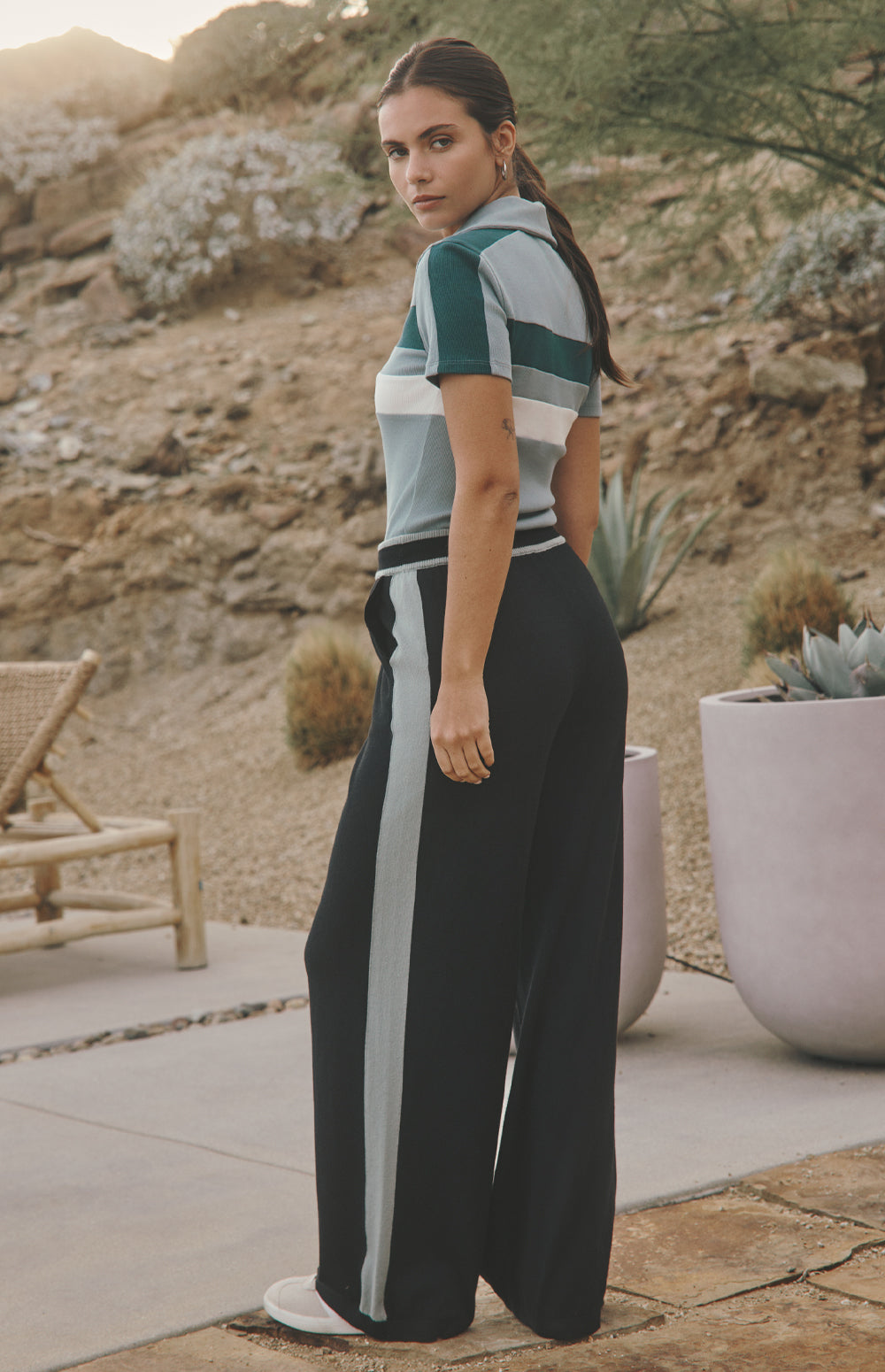 August Wide Leg Knit Lounge Pant, Black | Alp N Rock